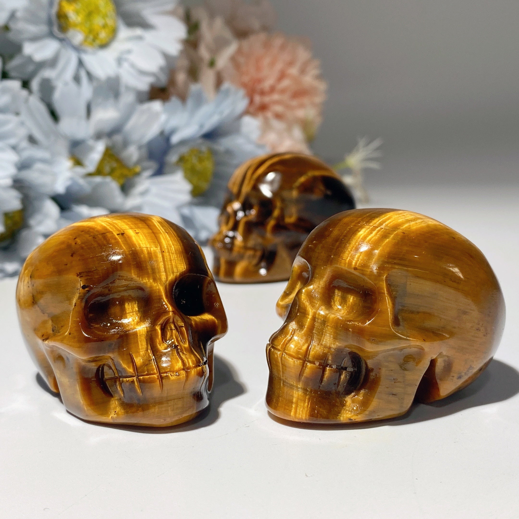 2.0 inch Yellow Tiger Eye Crystal Skull for Healing