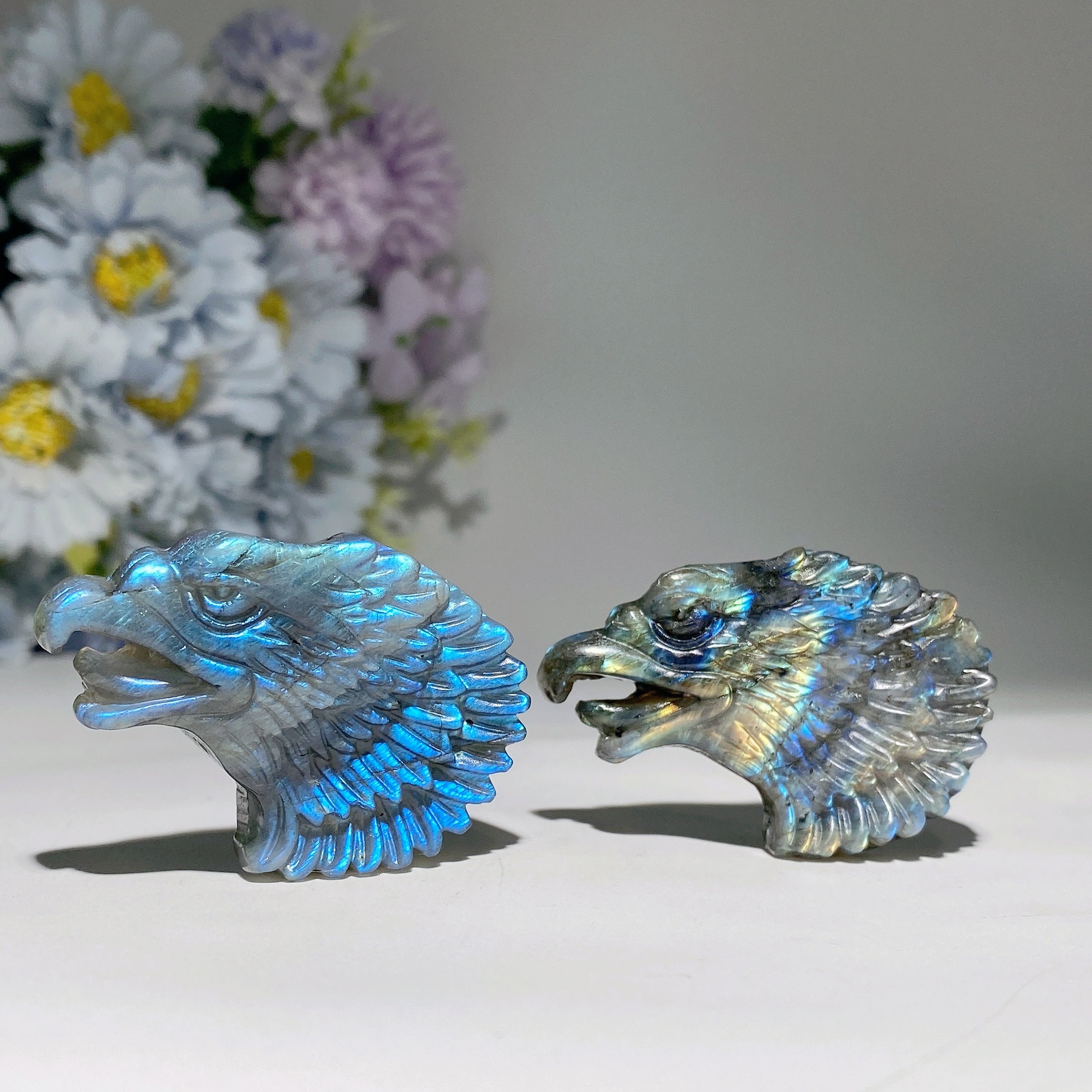 2.1 inch Labradorite Eagle Head Crystal Figurine Carving
