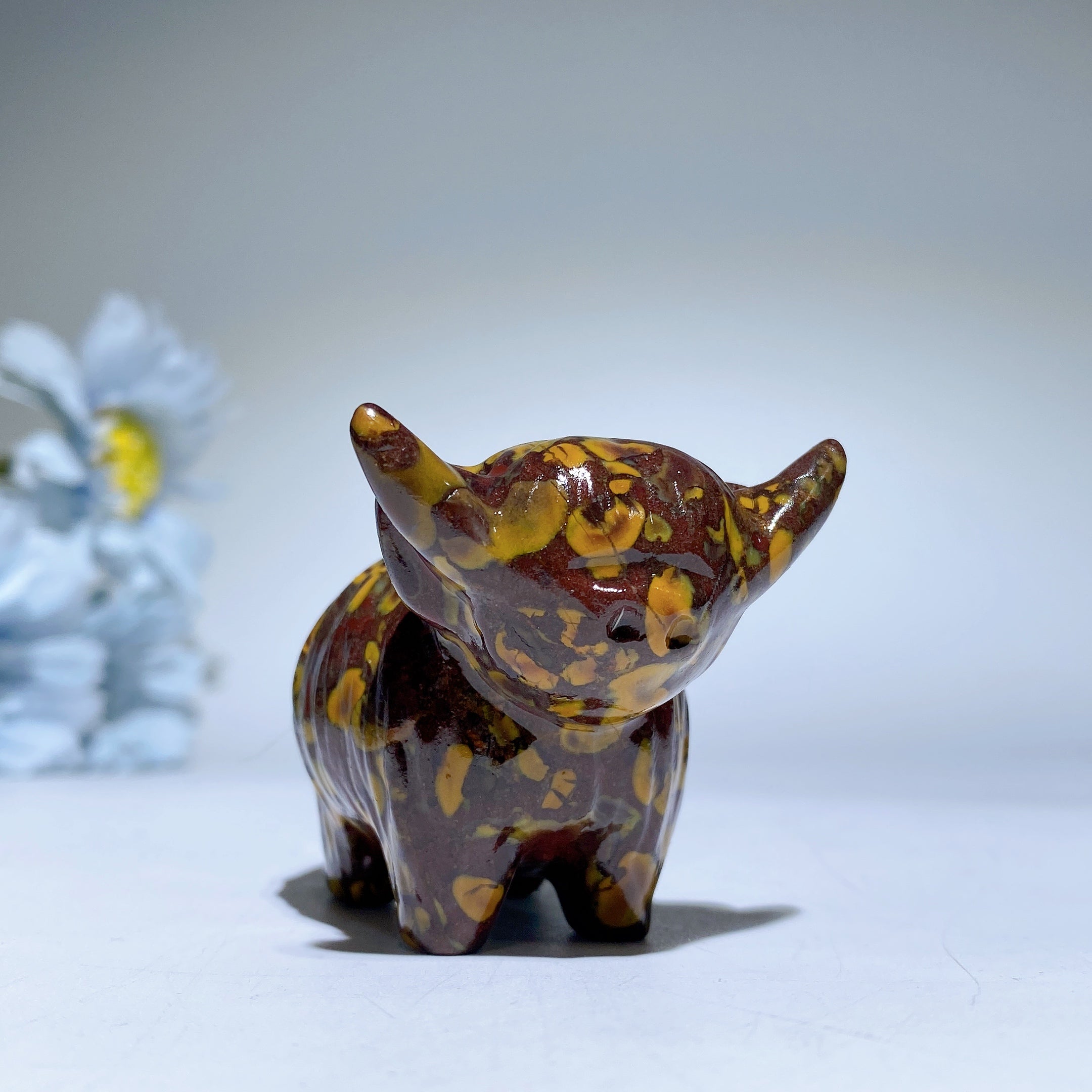 2.1 inch Mixed Crystal Highland Cattle Figurines Healing