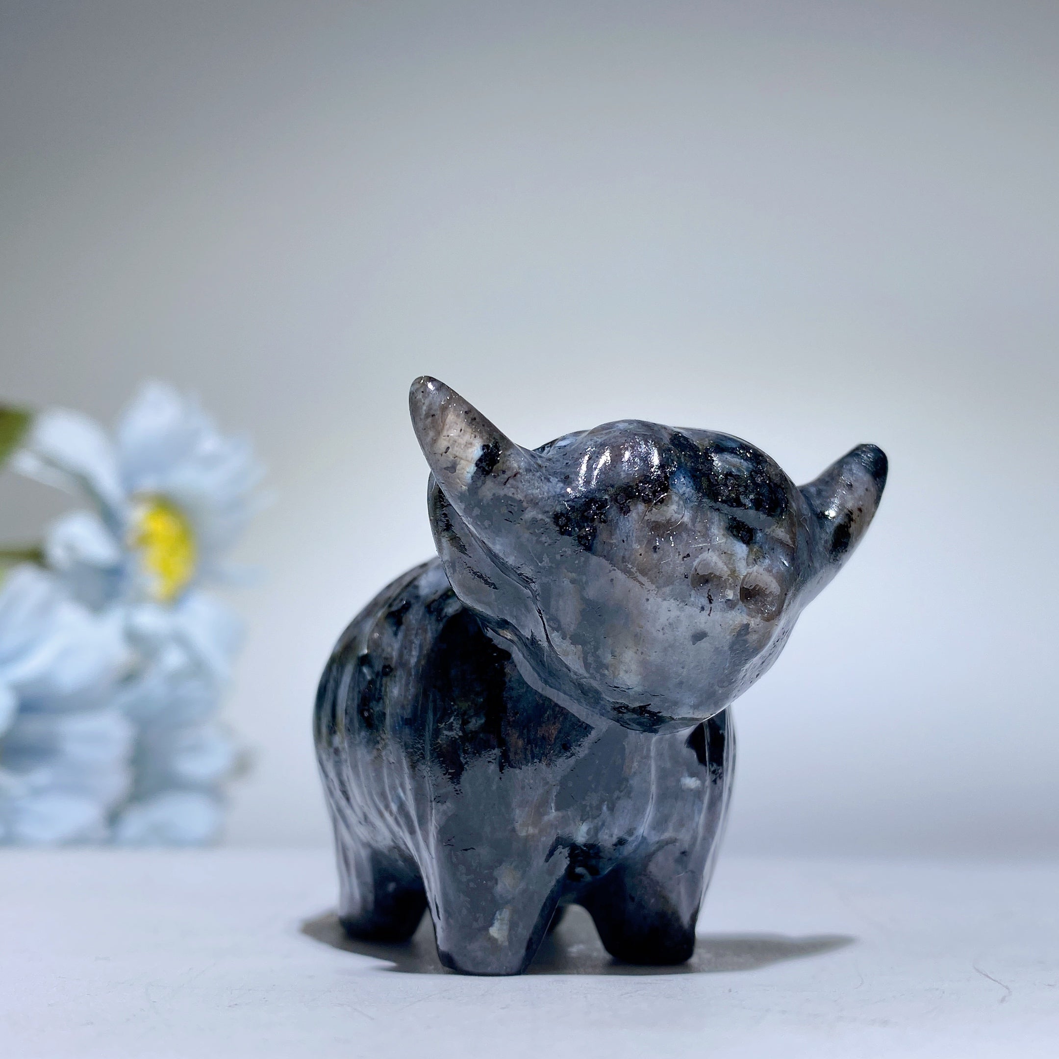 2.1 inch Mixed Crystal Highland Cattle Figurines Healing