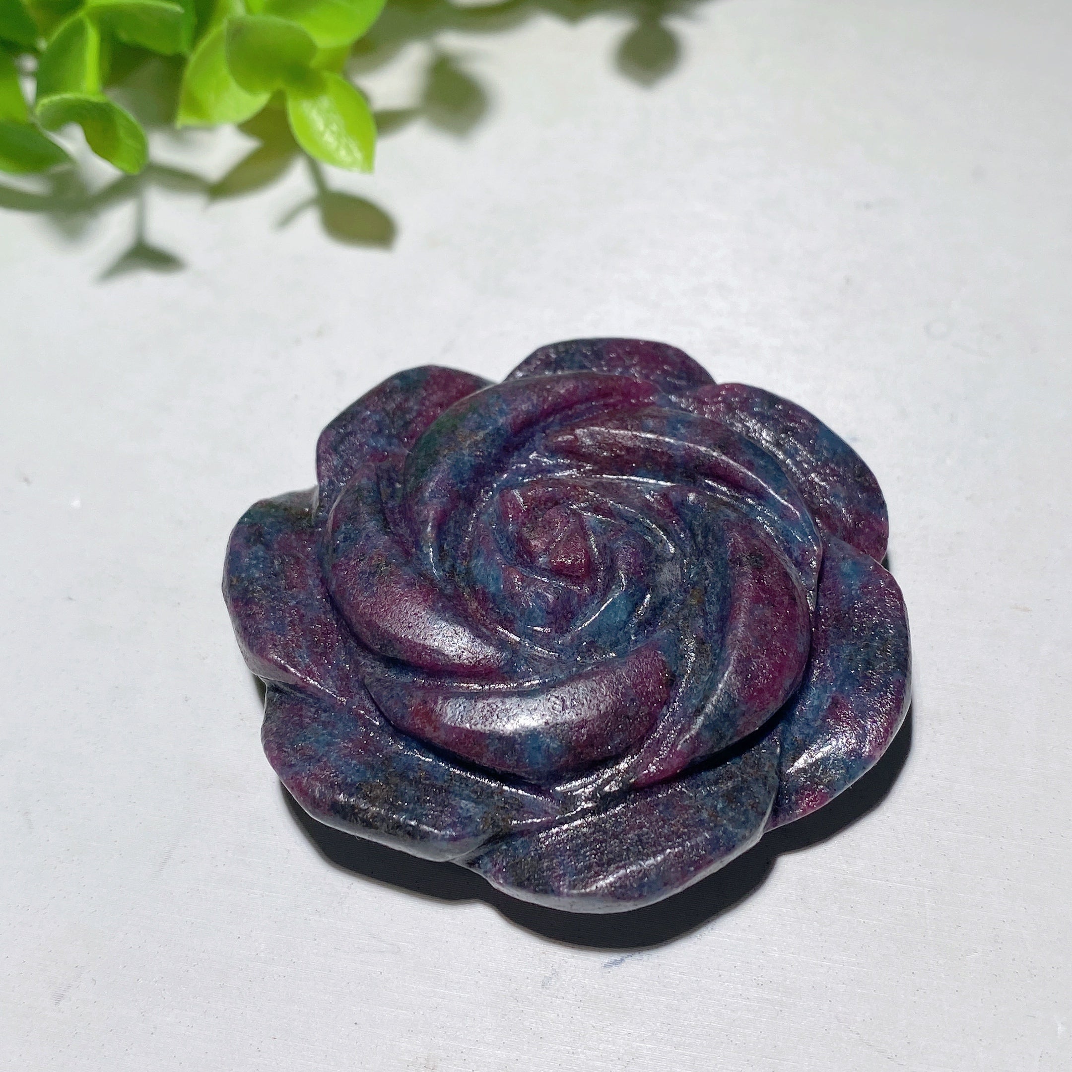2.1 inch Ruby in Kyanite Flower Crystal Figurine