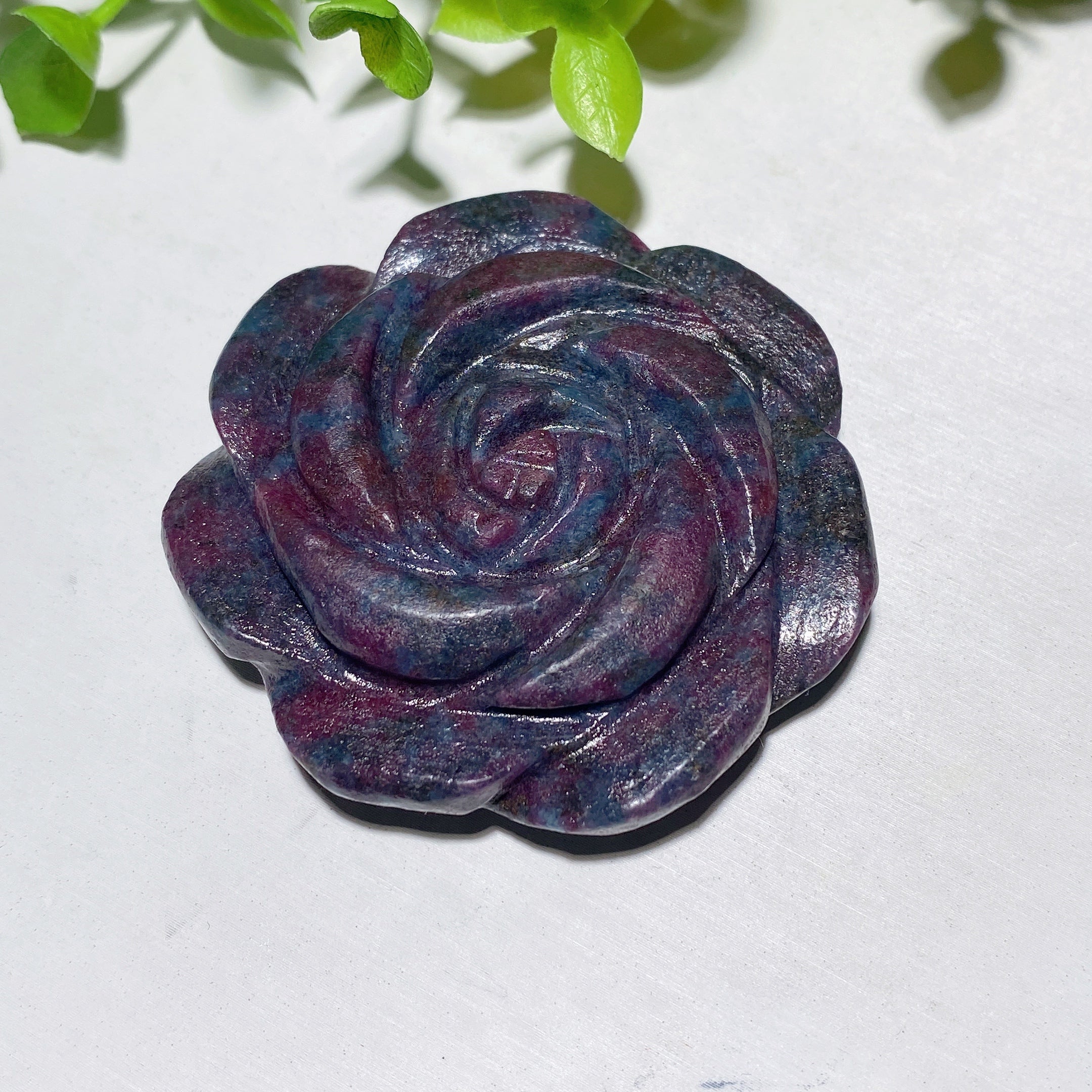 2.1 inch Ruby in Kyanite Flower Crystal Figurine