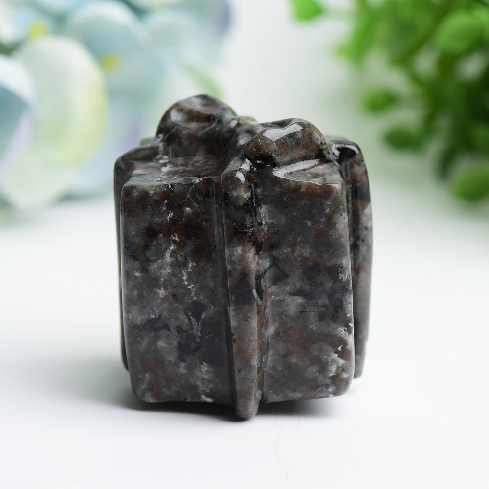 2.1 inch Yooperlite Labradorite Crystal Gift Box Carving