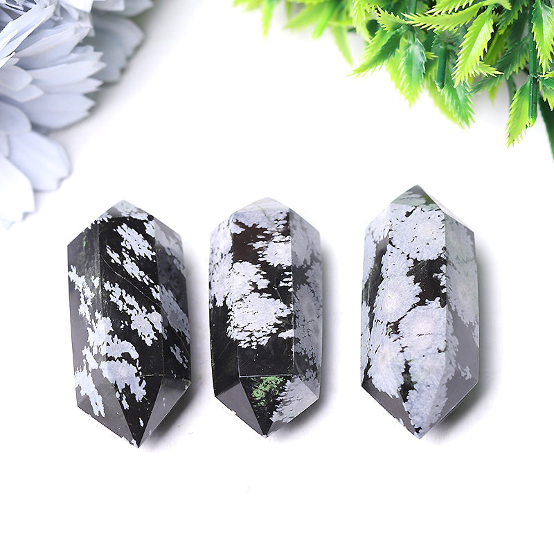 2-2.5 inch Snowflake Obsidian Double Terminated Point