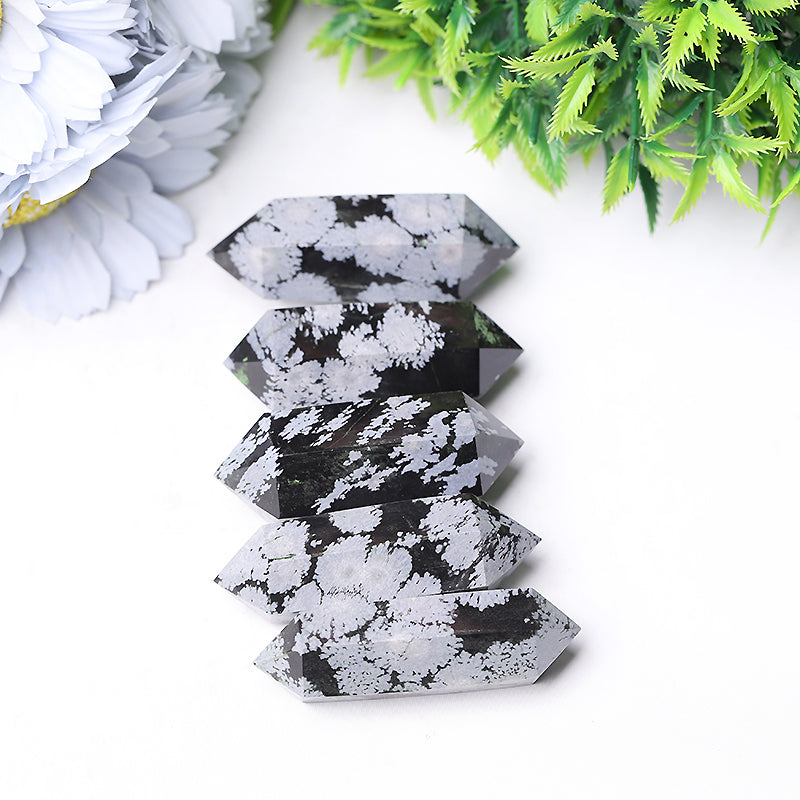 2-2.5 inch Snowflake Obsidian Double Terminated Point