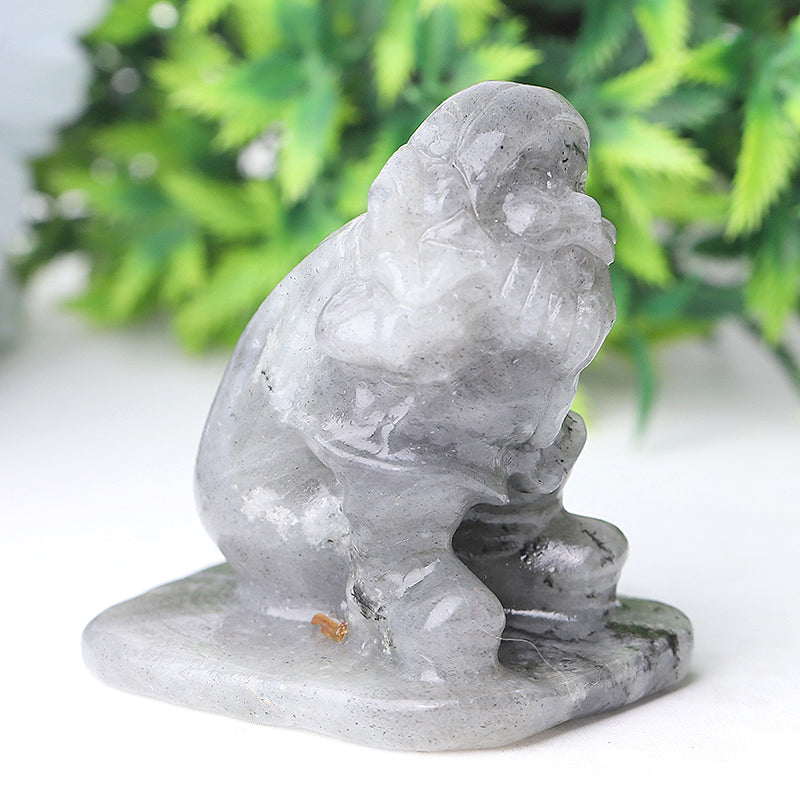 Figurine du Père Noël en cristal de labradorite de 5,6 cm