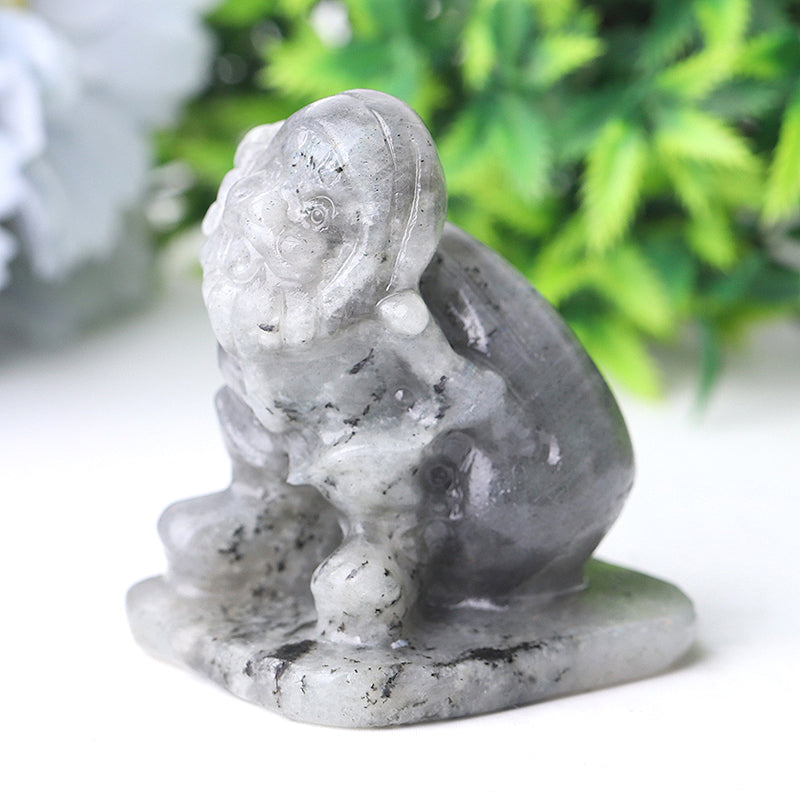 Figurine du Père Noël en cristal de labradorite de 5,6 cm