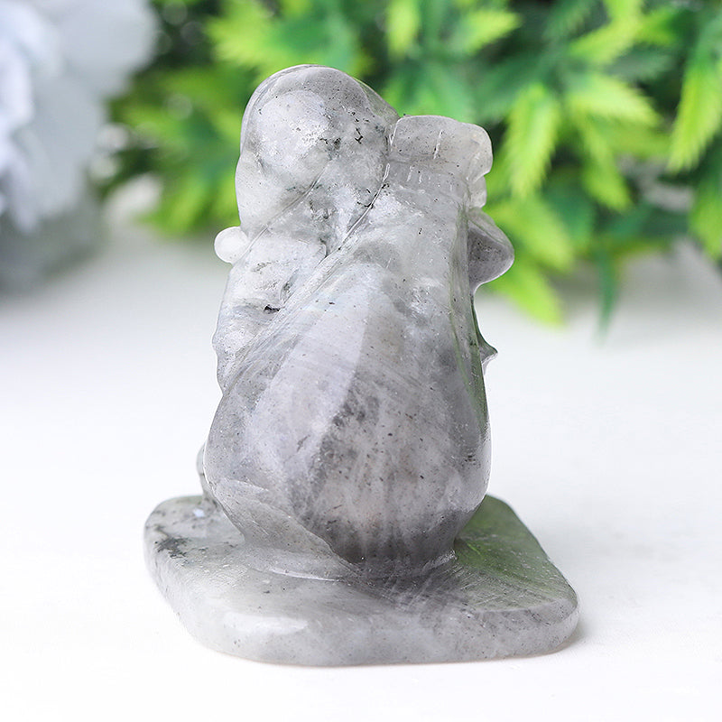 Figurine du Père Noël en cristal de labradorite de 5,6 cm