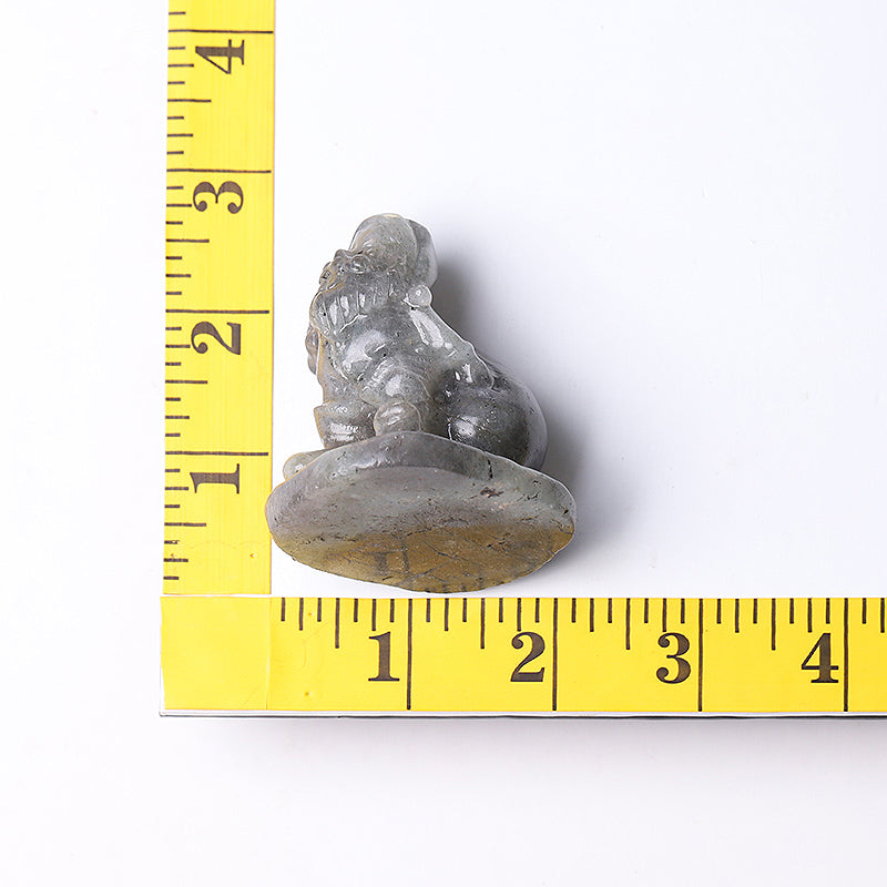 Figurine du Père Noël en cristal de labradorite de 5,6 cm