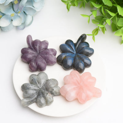 Figurine de trèfle en cristal mixte de 2,2 pouces pour la guérison