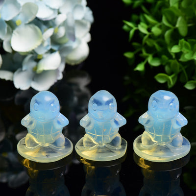 Figurine sculptée en cristal d'opalite de 2,2 pouces avec énergie de guérison