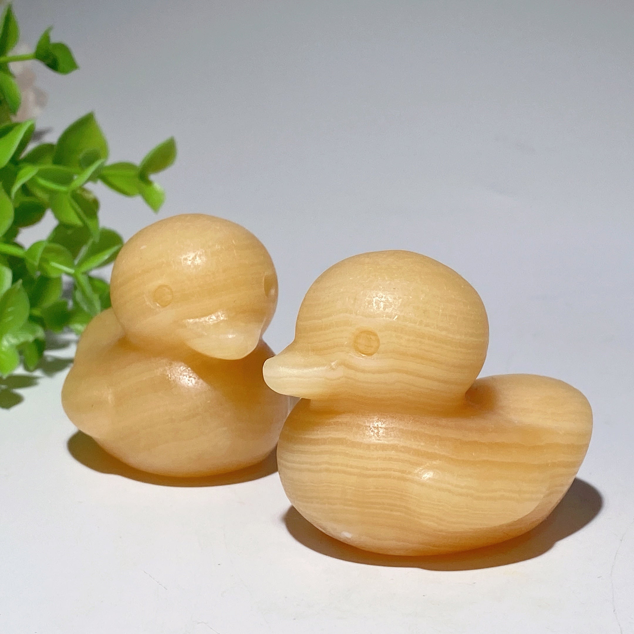 2.2 inch Orange Calcite Duck Crystal Figurine Carving