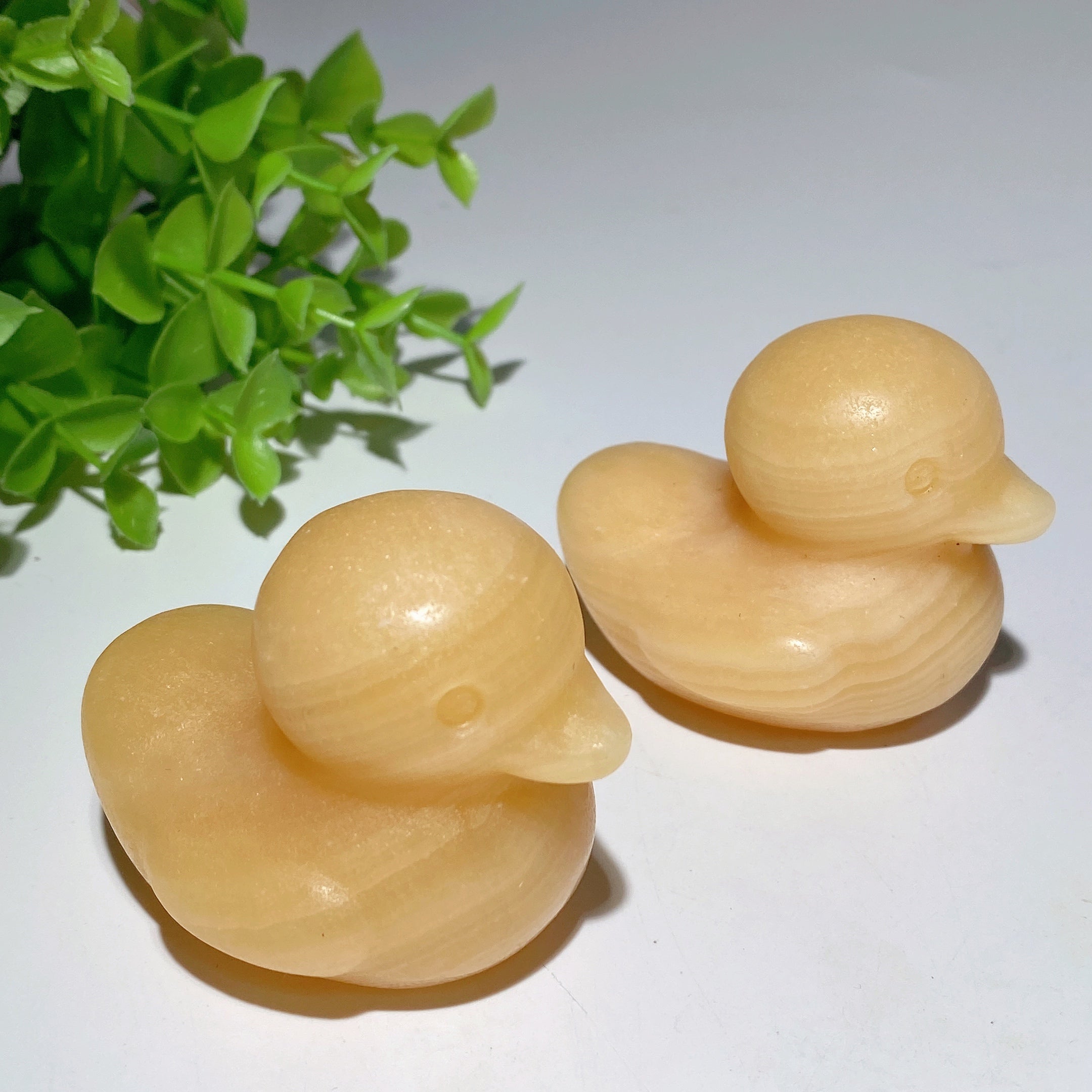 2.2 inch Orange Calcite Duck Crystal Figurine Carving