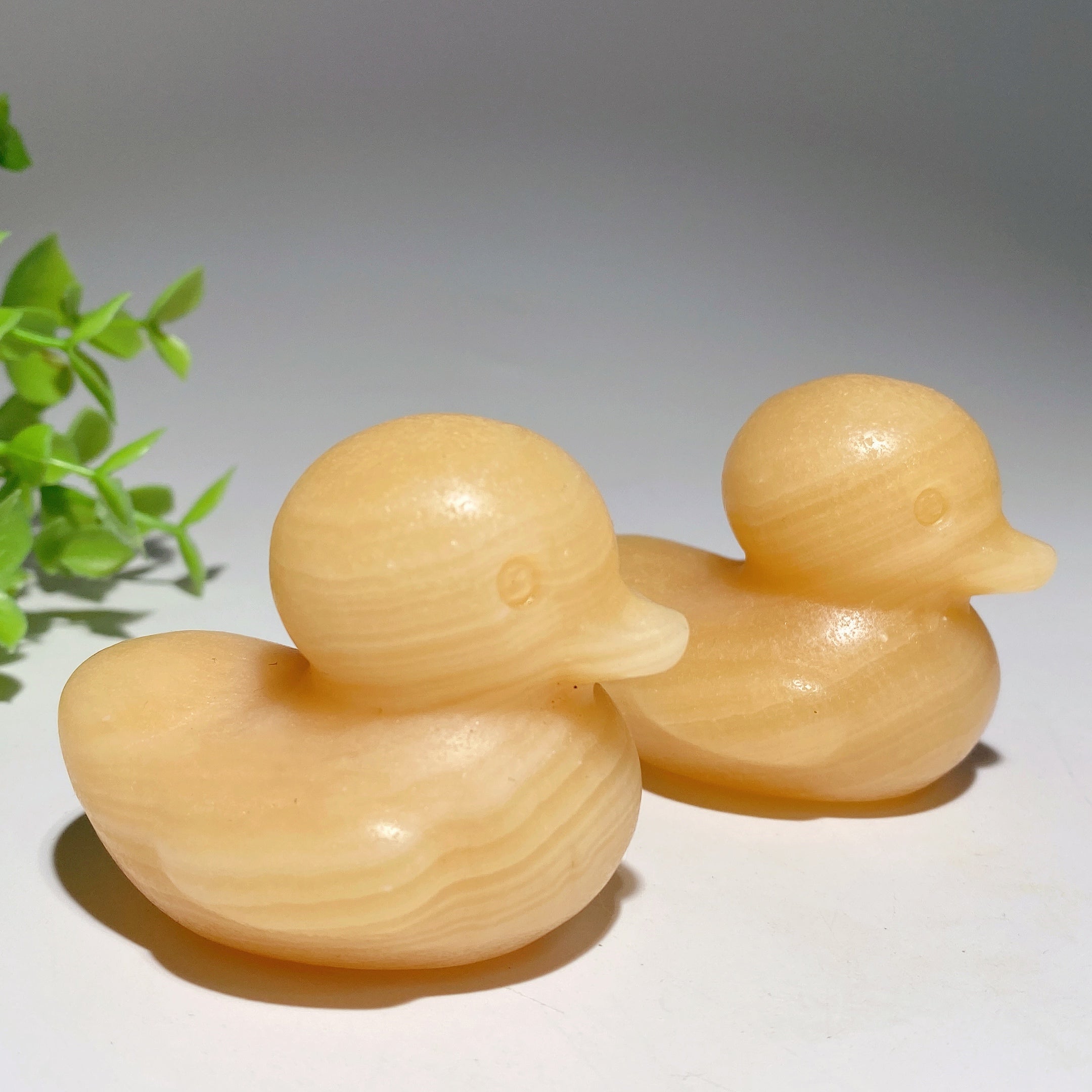 2.2 inch Orange Calcite Duck Crystal Figurine Carving