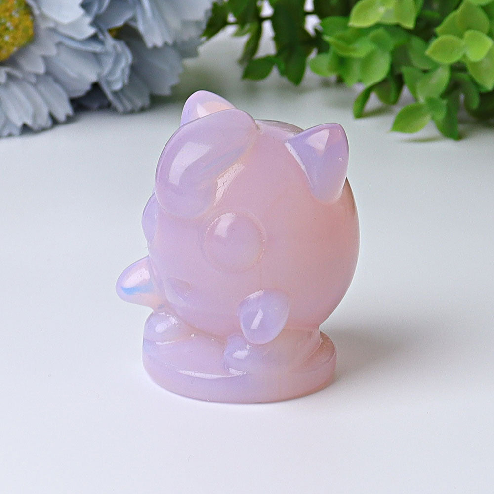 2.2-inch Pink Opalite Crystal Figurine Carving for Harmony