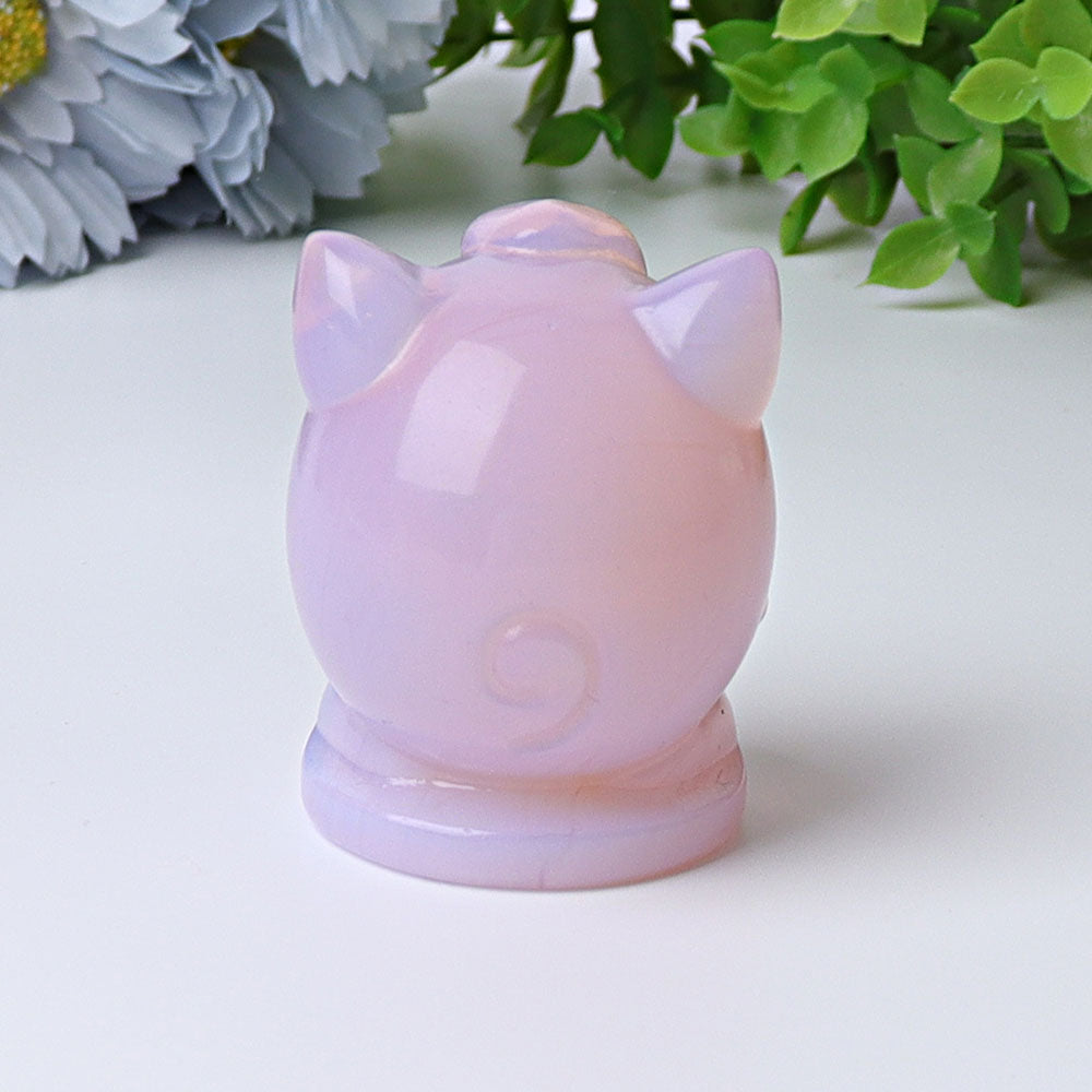 2.2-inch Pink Opalite Crystal Figurine Carving for Harmony