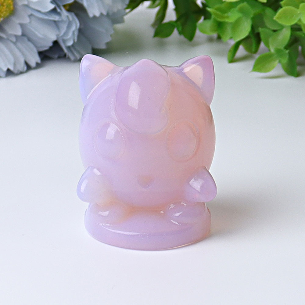 2.2-inch Pink Opalite Crystal Figurine Carving for Harmony