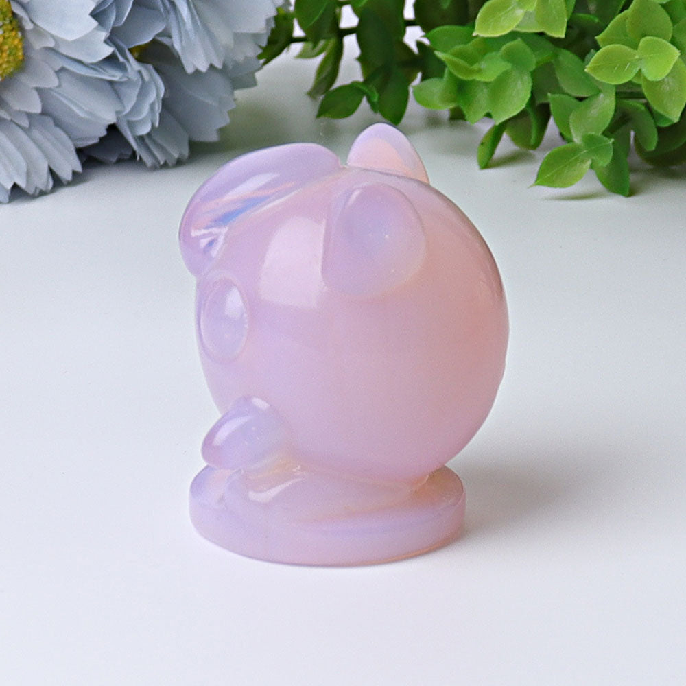 2.2-inch Pink Opalite Crystal Figurine Carving for Harmony