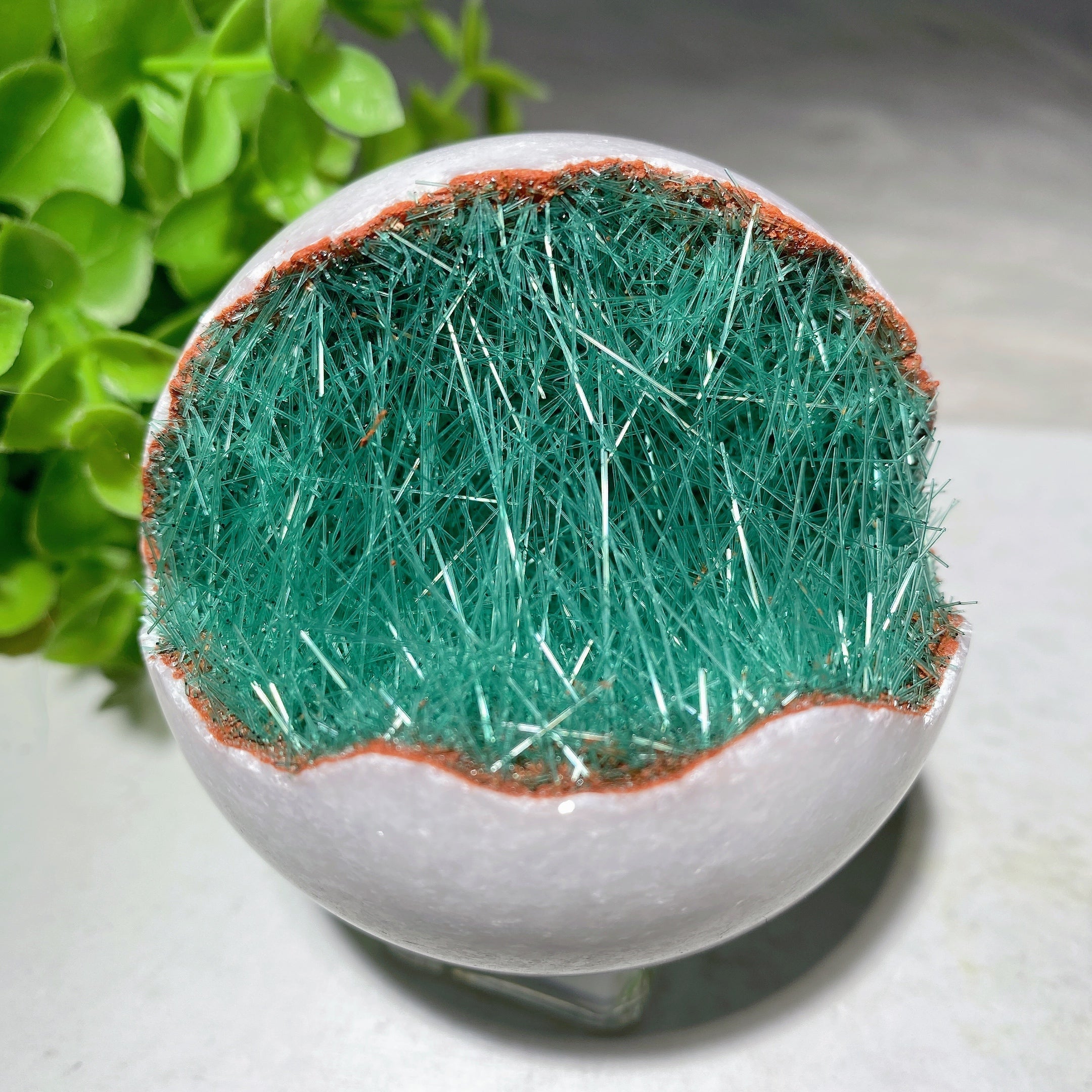 2.3-2.5 inch Copper Jade Sphere for Crystal Healing