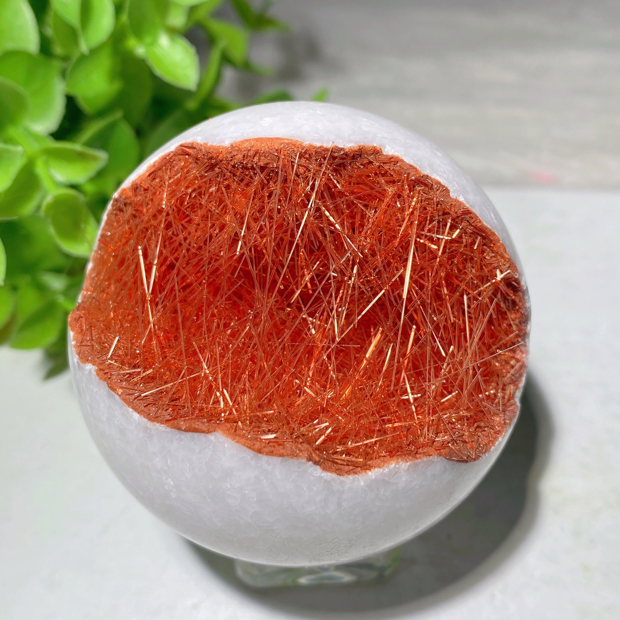 2.3-2.5 inch Copper Jade Sphere for Crystal Healing