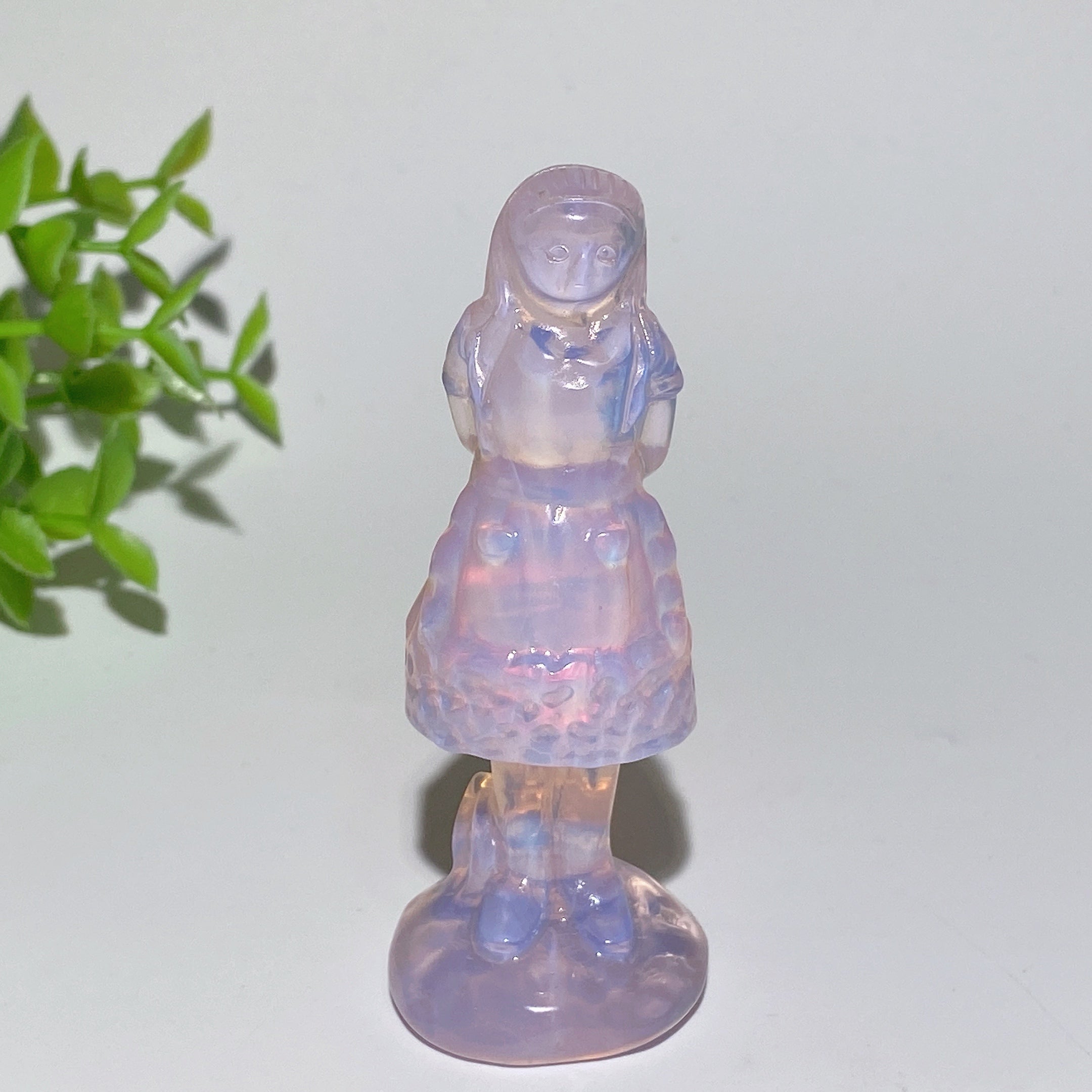 Collection de figurines en cristal d'opalite rose de 2,3 à 3 pouces