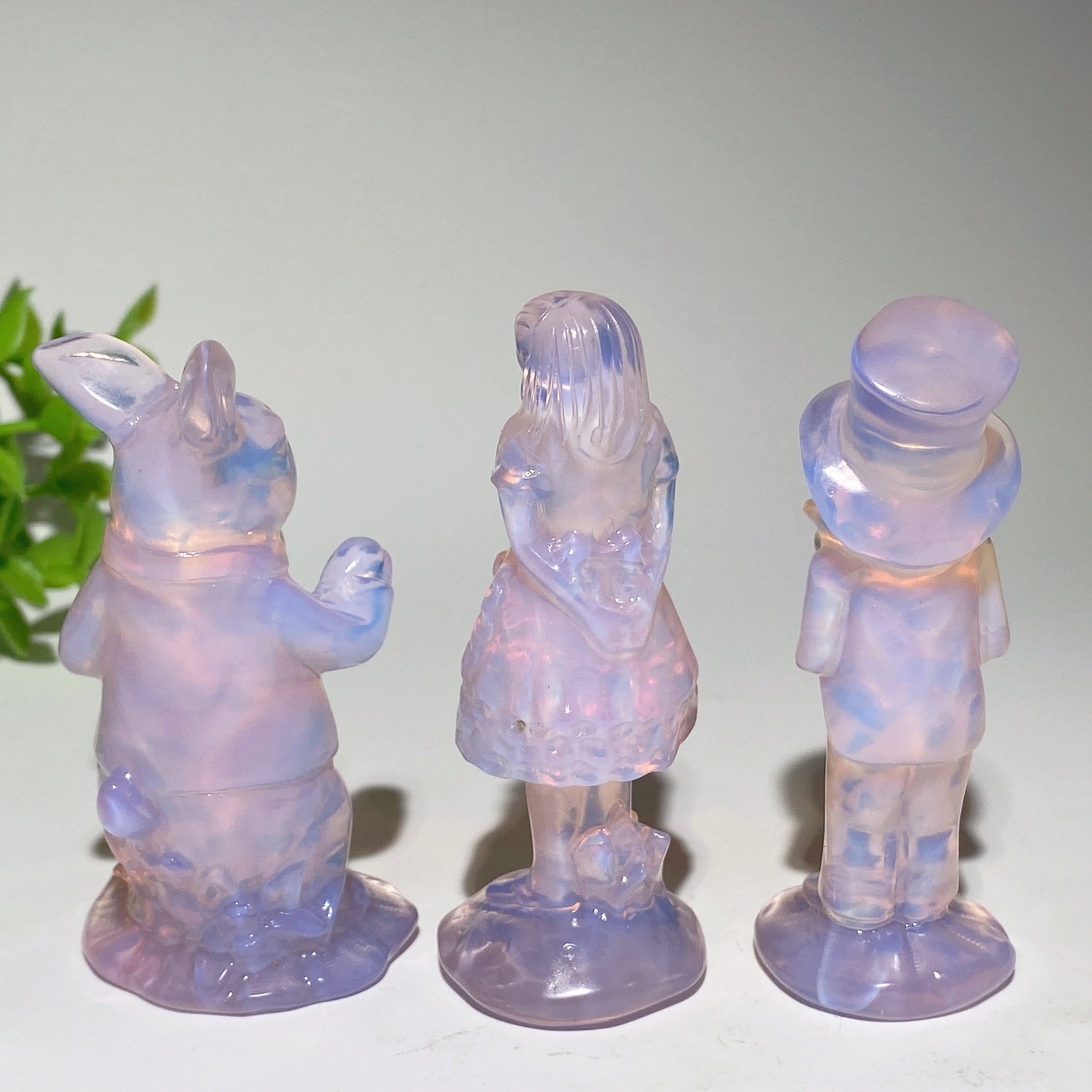 Collection de figurines en cristal d'opalite rose de 2,3 à 3 pouces