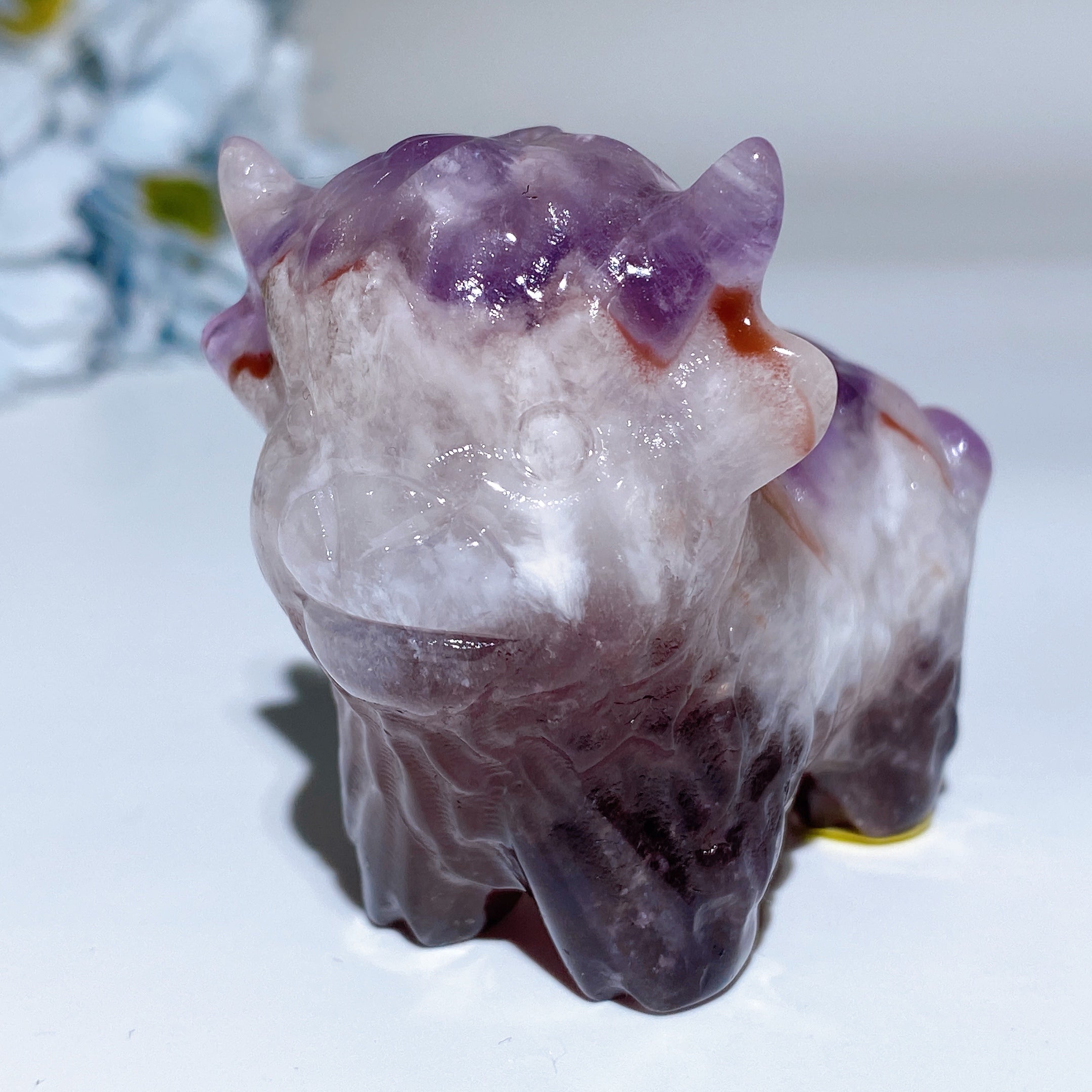 2.3" Hand Carved Crystal Cattle Figurine Healing Totem