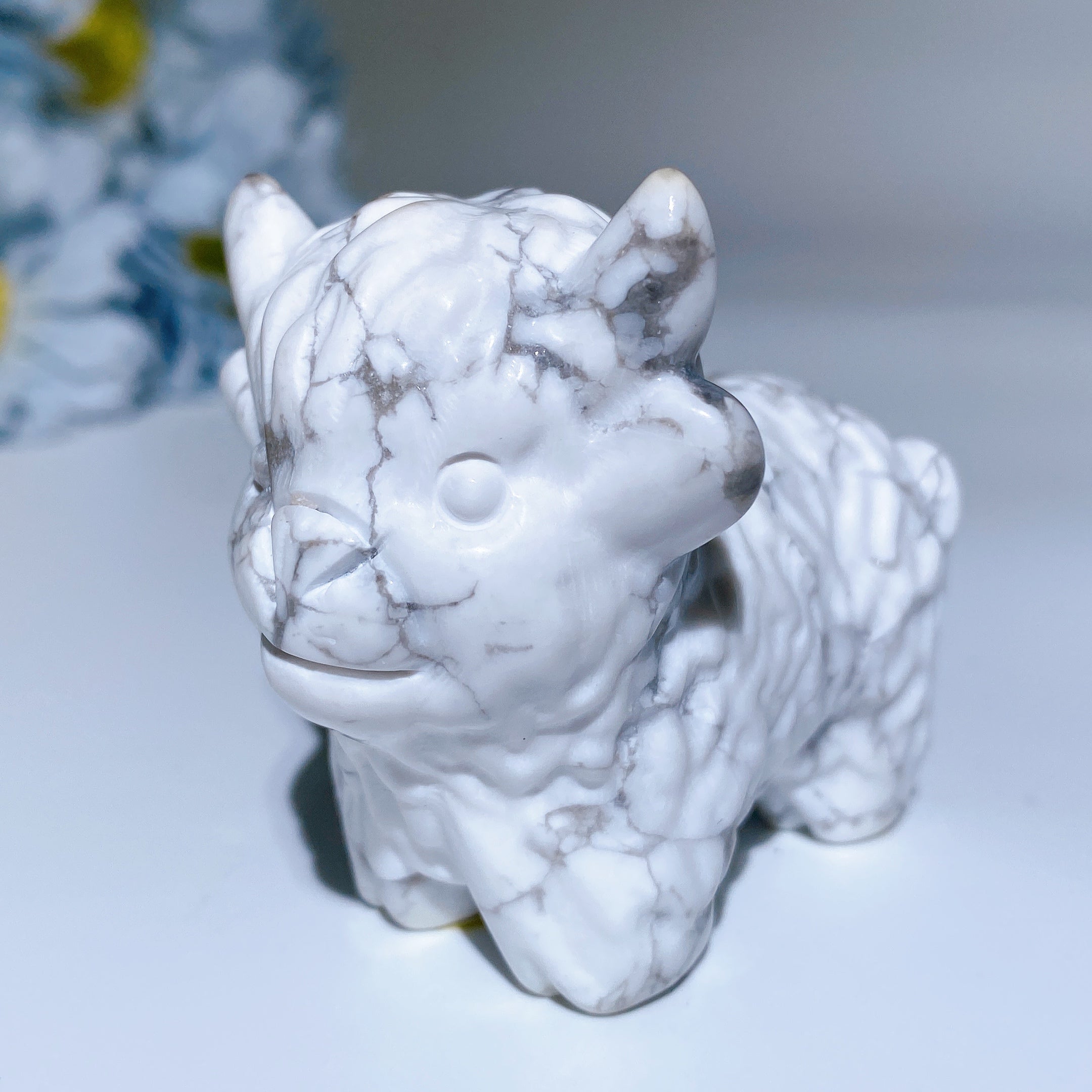 2.3" Hand Carved Crystal Cattle Figurine Healing Totem