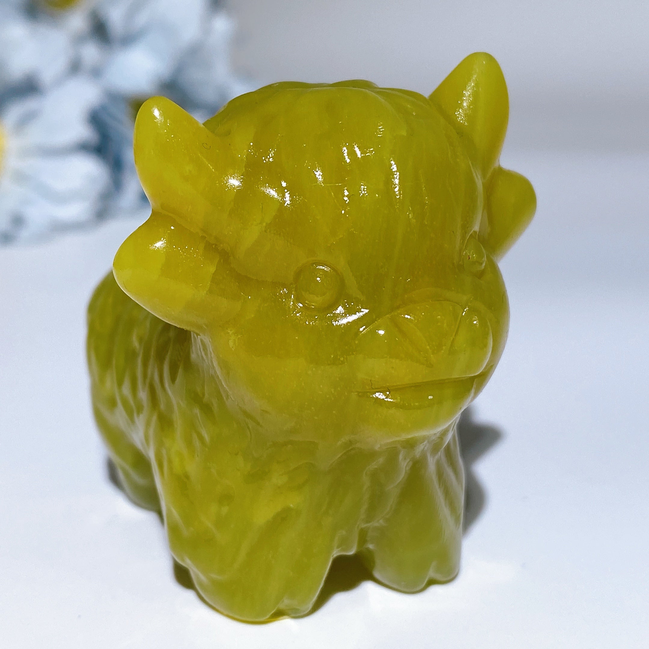 2.3" Hand Carved Crystal Cattle Figurine Healing Totem