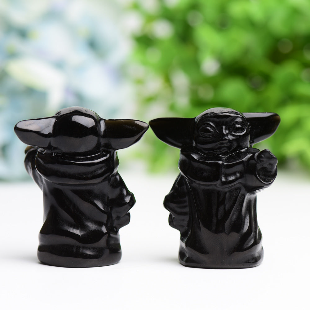 2.3 inch Black Obsidian Master Crystal Figurine Carving