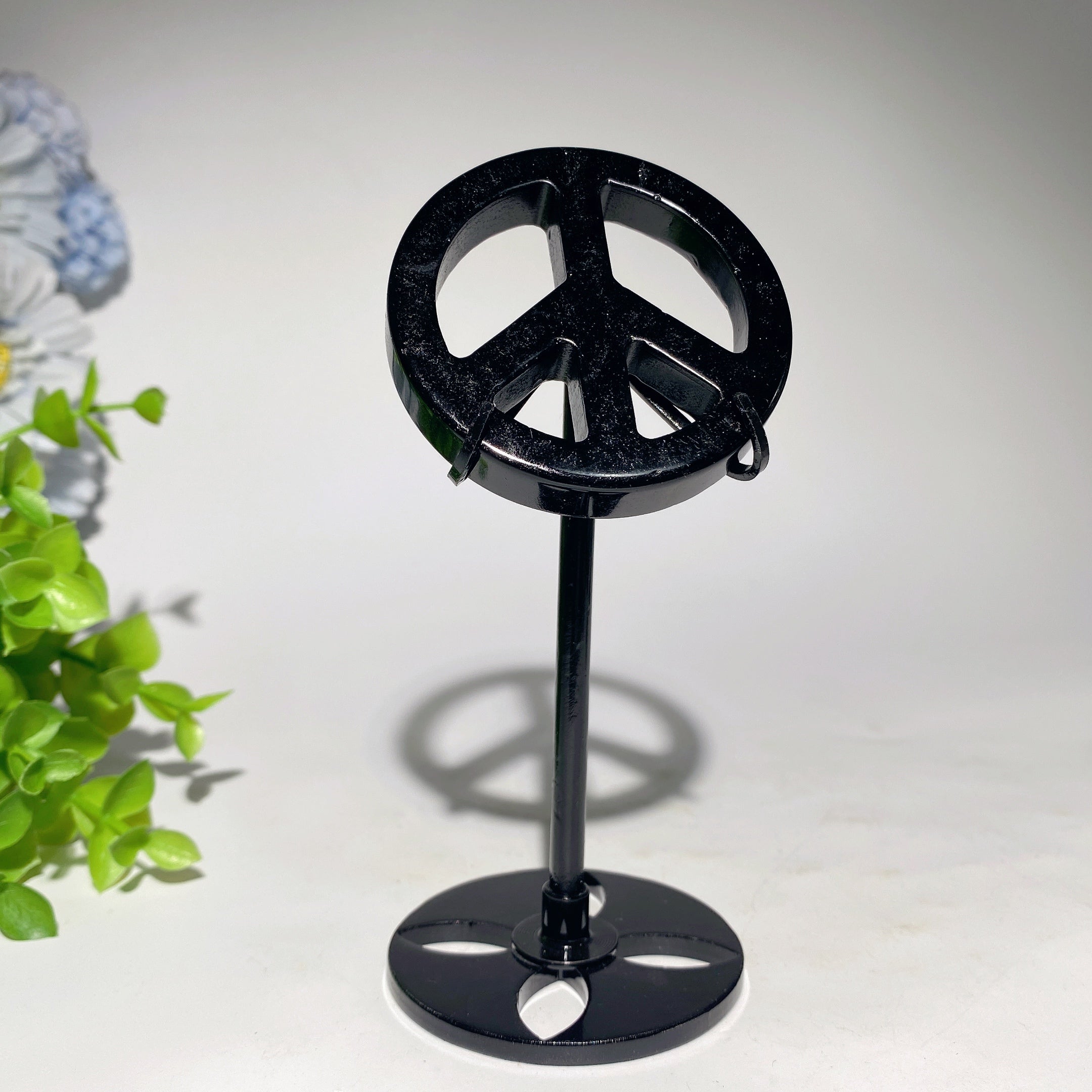 Figurine de signe de paix en cristal de 2,3 pouces pour la guérison et la décoration