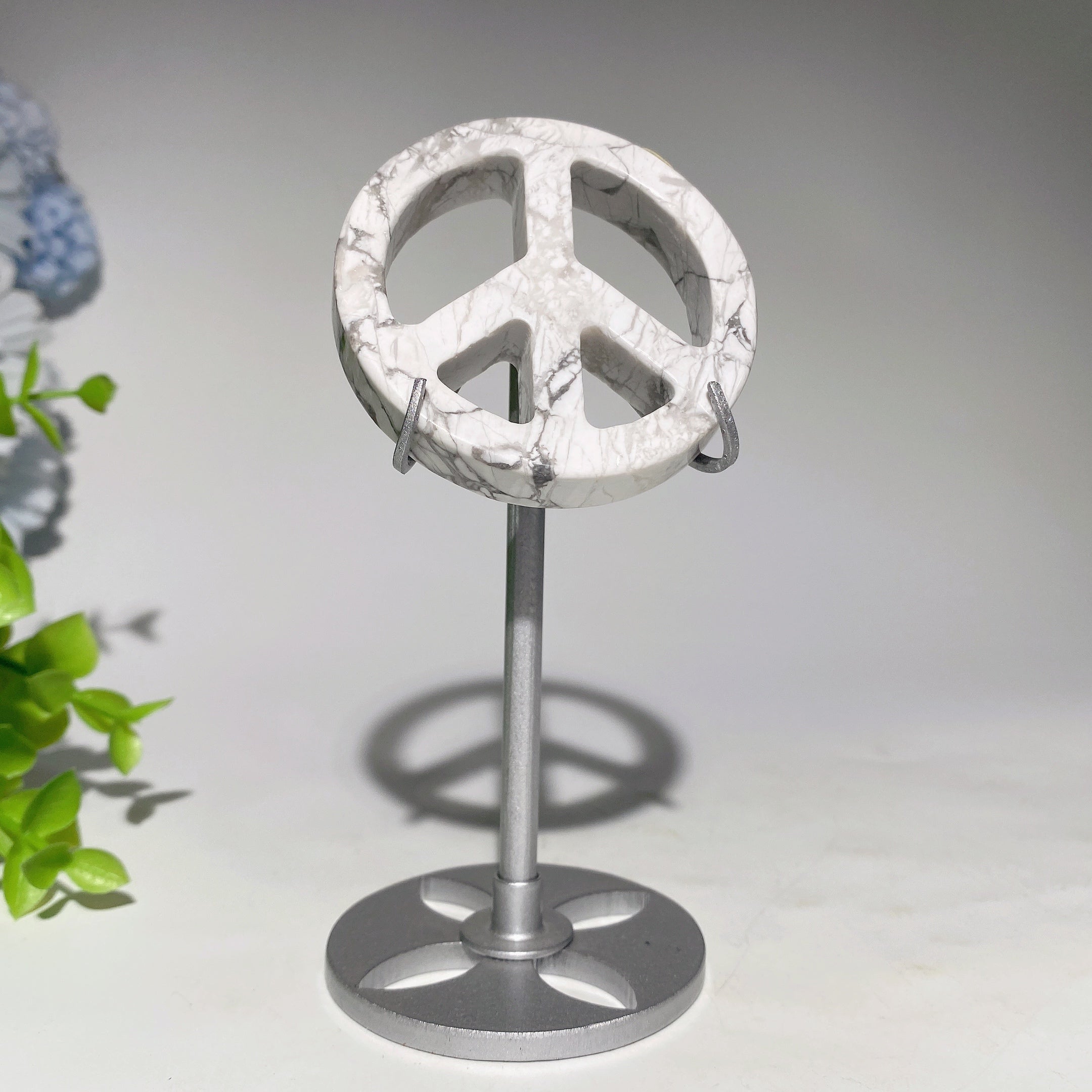 Figurine de signe de paix en cristal de 2,3 pouces pour la guérison et la décoration