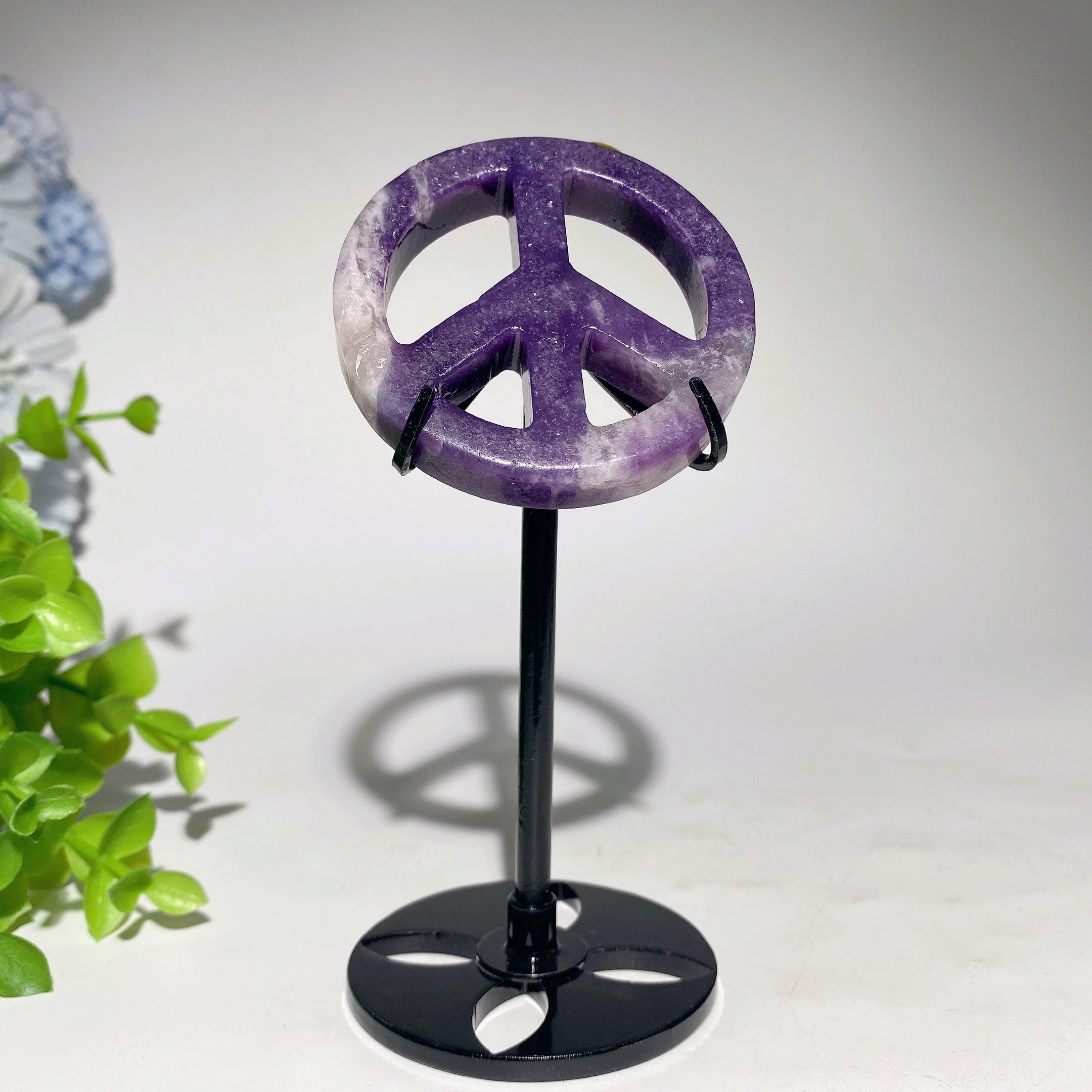 Figurine de signe de paix en cristal de 2,3 pouces pour la guérison et la décoration
