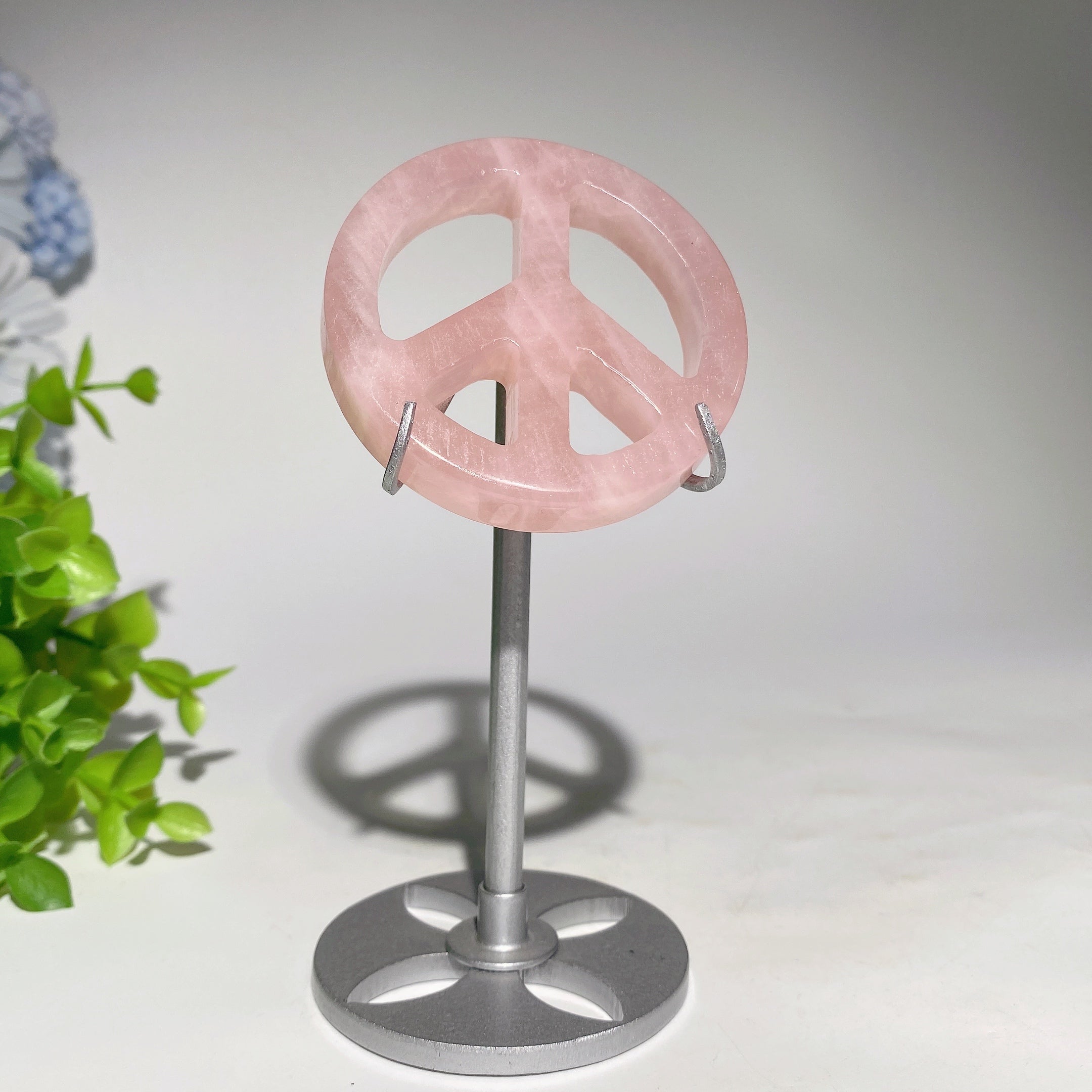 Figurine de signe de paix en cristal de 2,3 pouces pour la guérison et la décoration