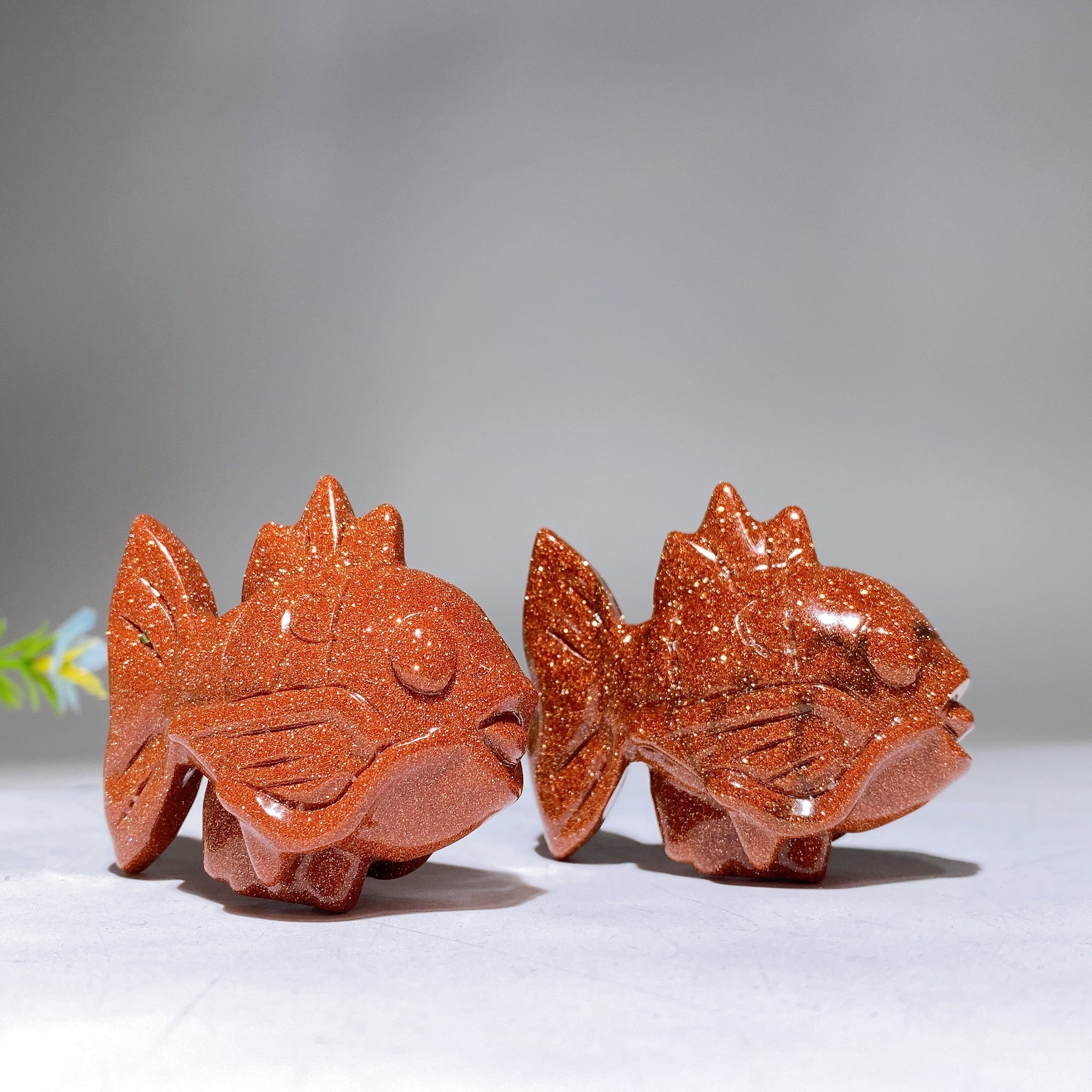 2.3-inch Golden Sandstone Fish Crystal Animal Healing