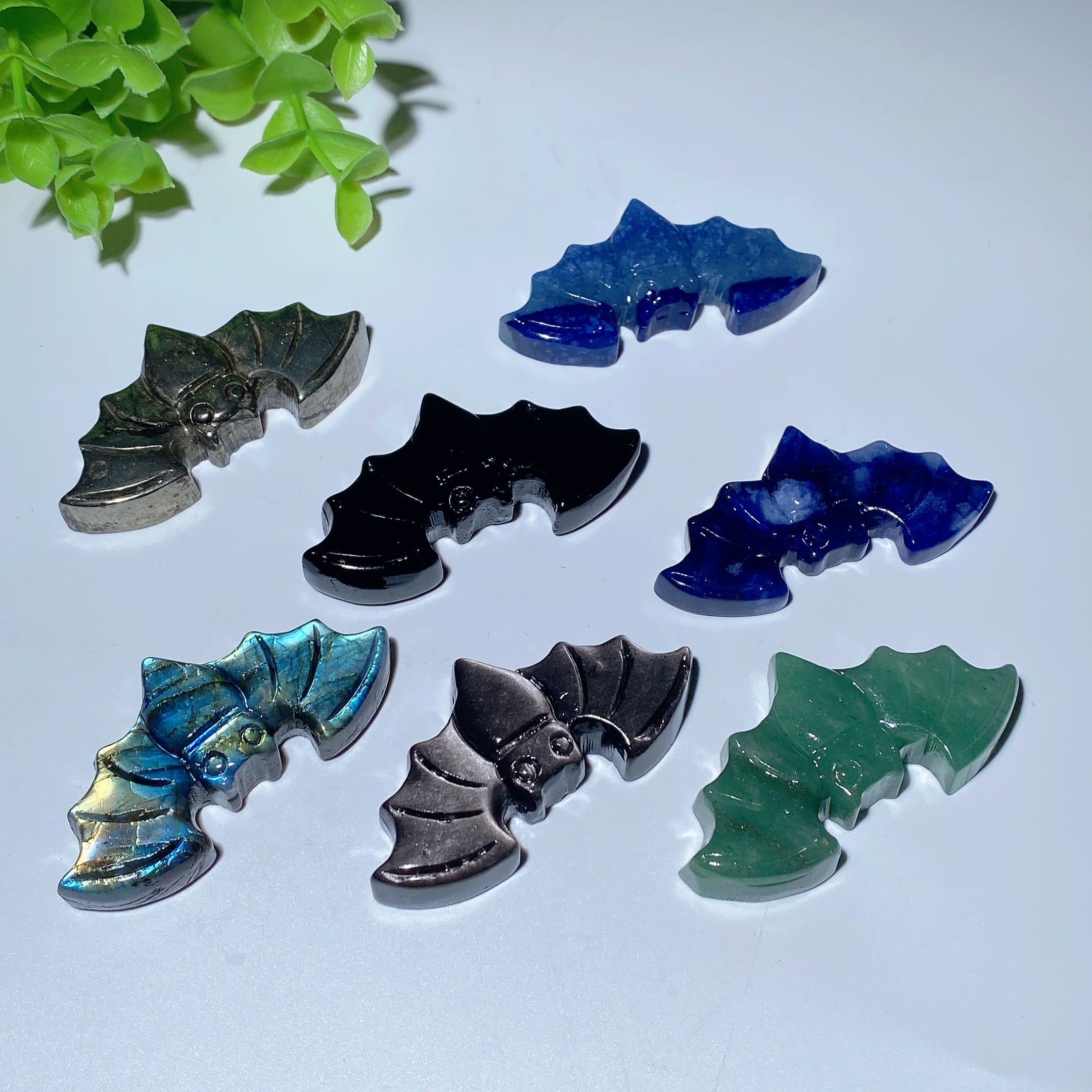 2.3 inch Mixed Crystal Bat Animal Carvings for Healing