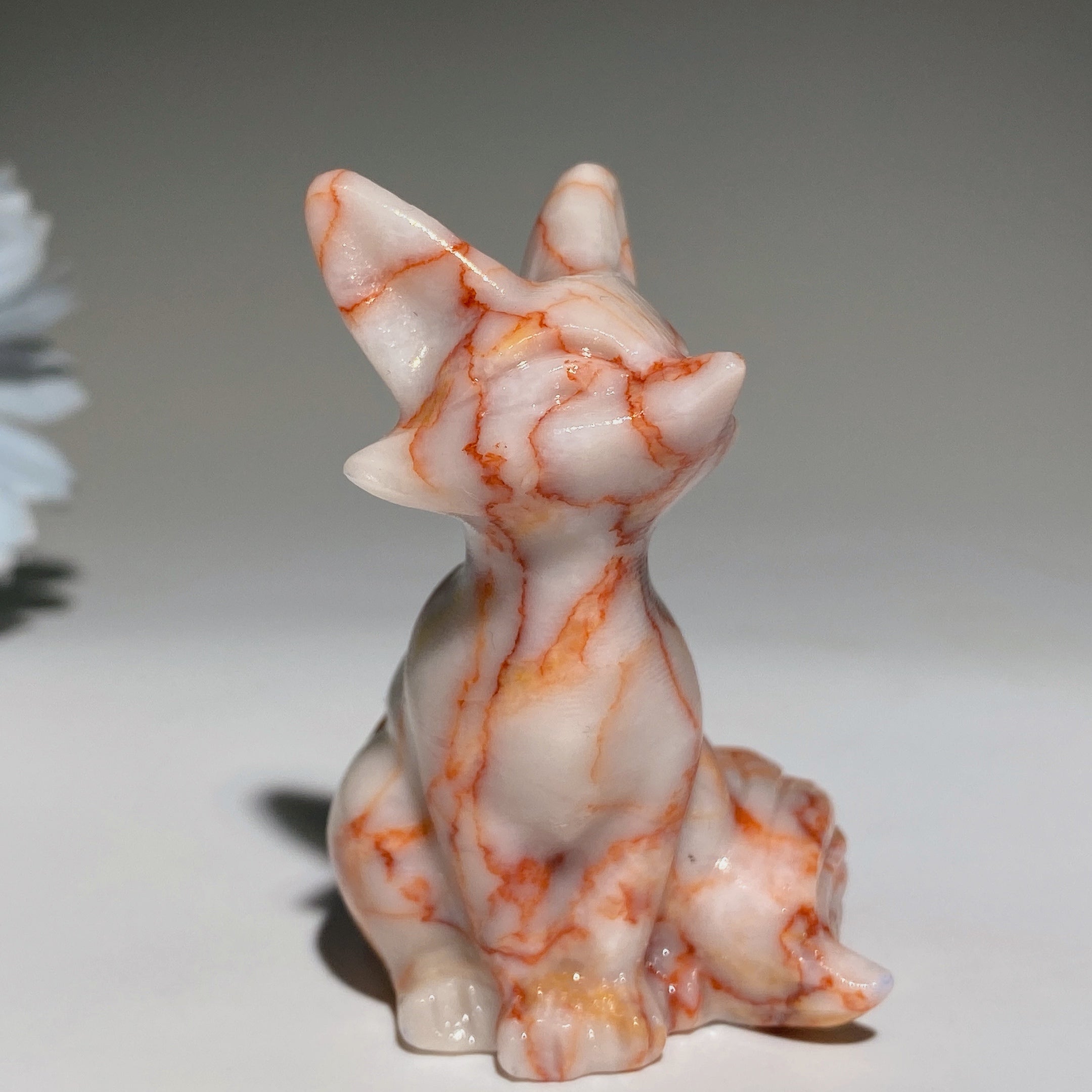 2.3 inch Mixed Crystal Fox Carving with Healing Energy