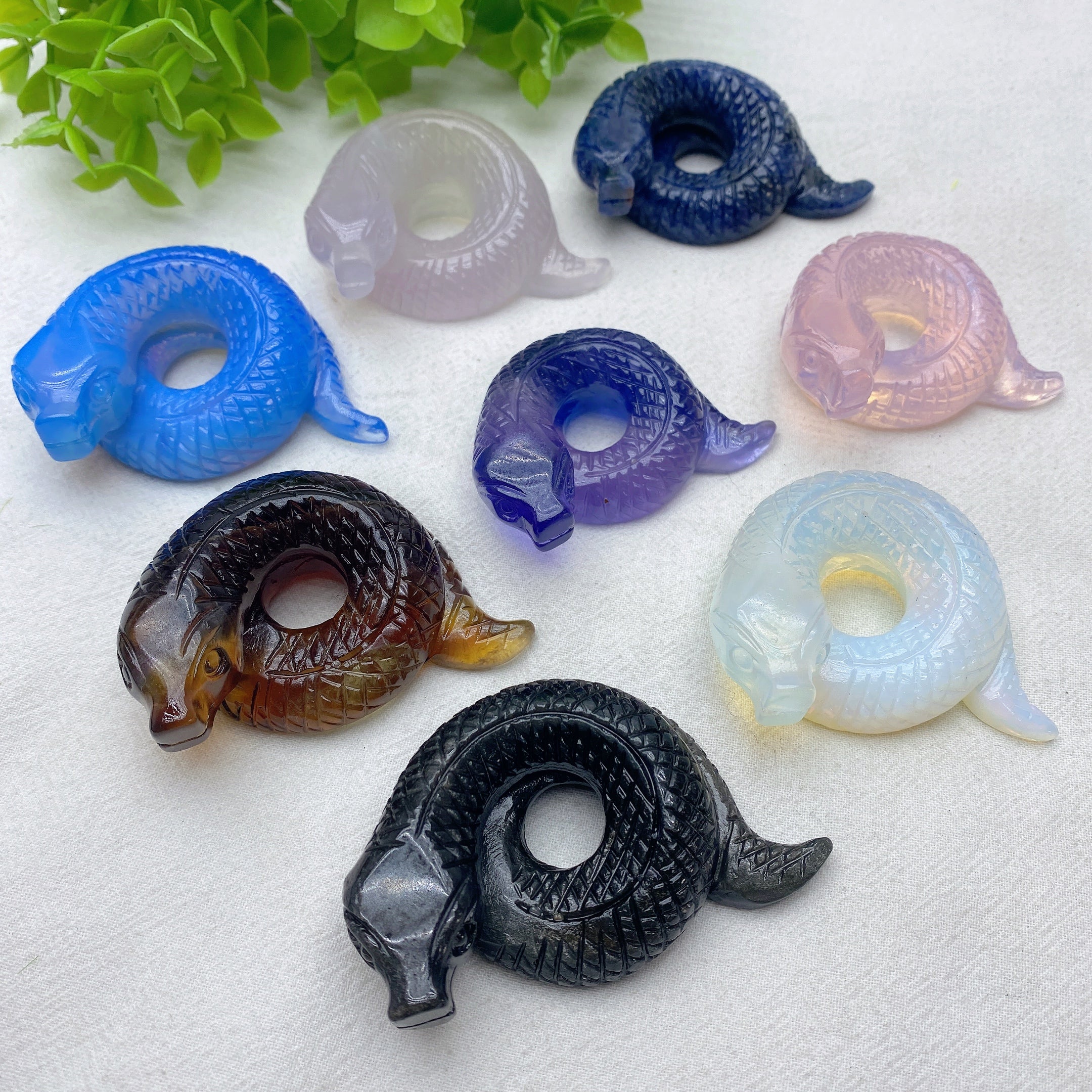 2.3 Inch Mixed Crystal Snake Animal Figurine Healing