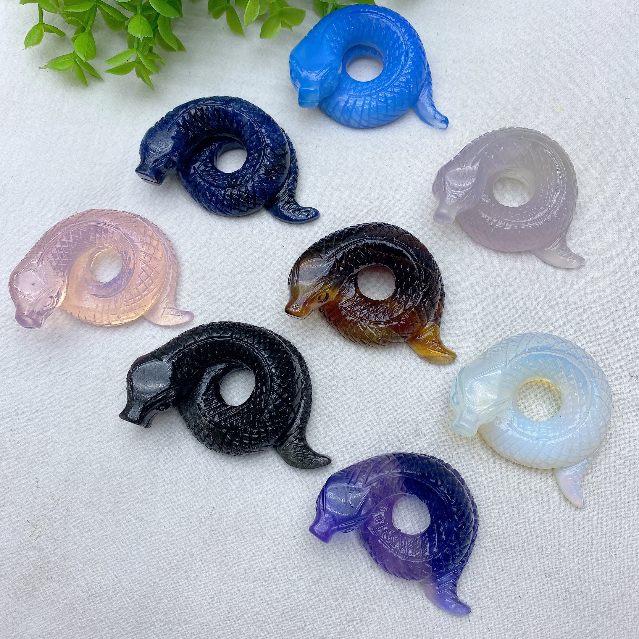 2.3 Inch Mixed Crystal Snake Animal Figurine Healing