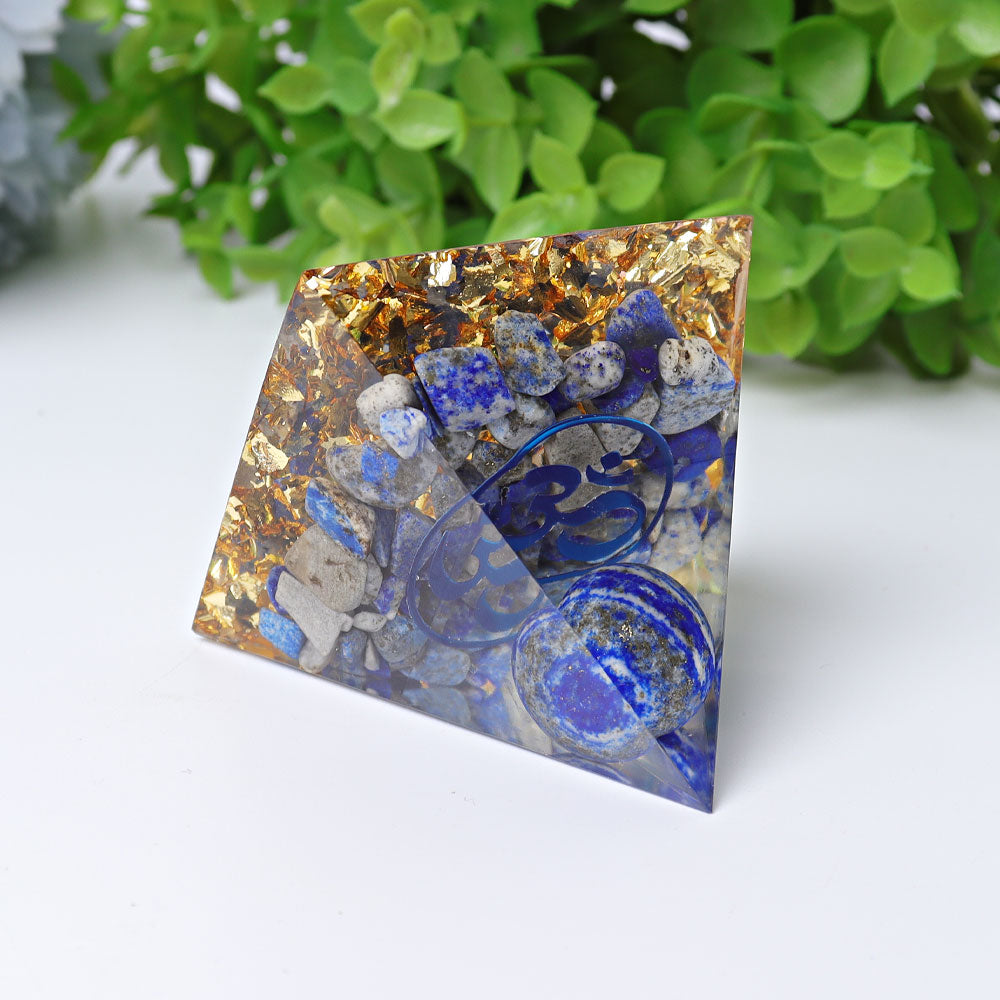2.3 inch Resin Lapis Lazuli Healing Crystal Pyramid