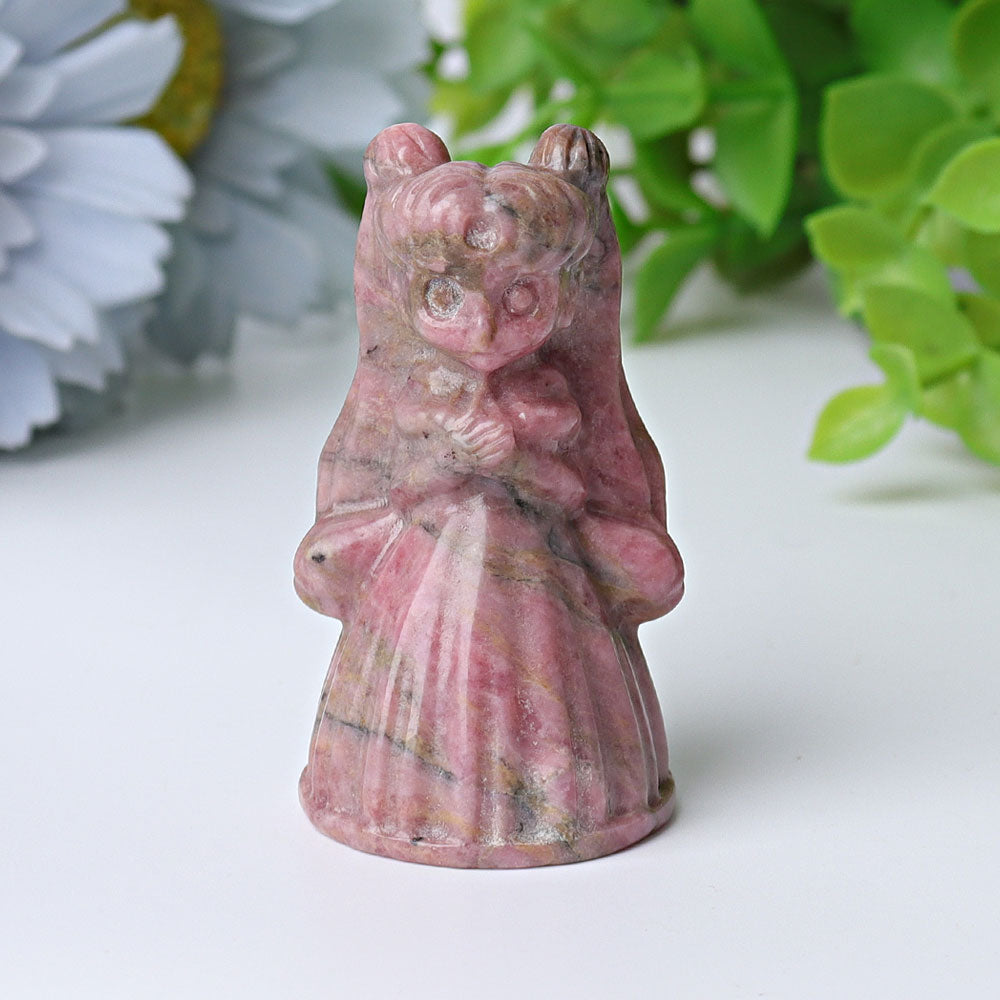 2.3-Inch Rhodonite Princess Serenity Crystal Figurine