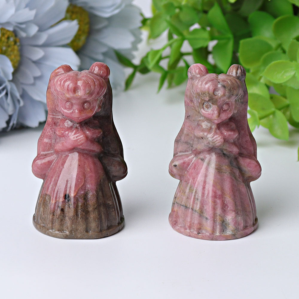 2.3-Inch Rhodonite Princess Serenity Crystal Figurine