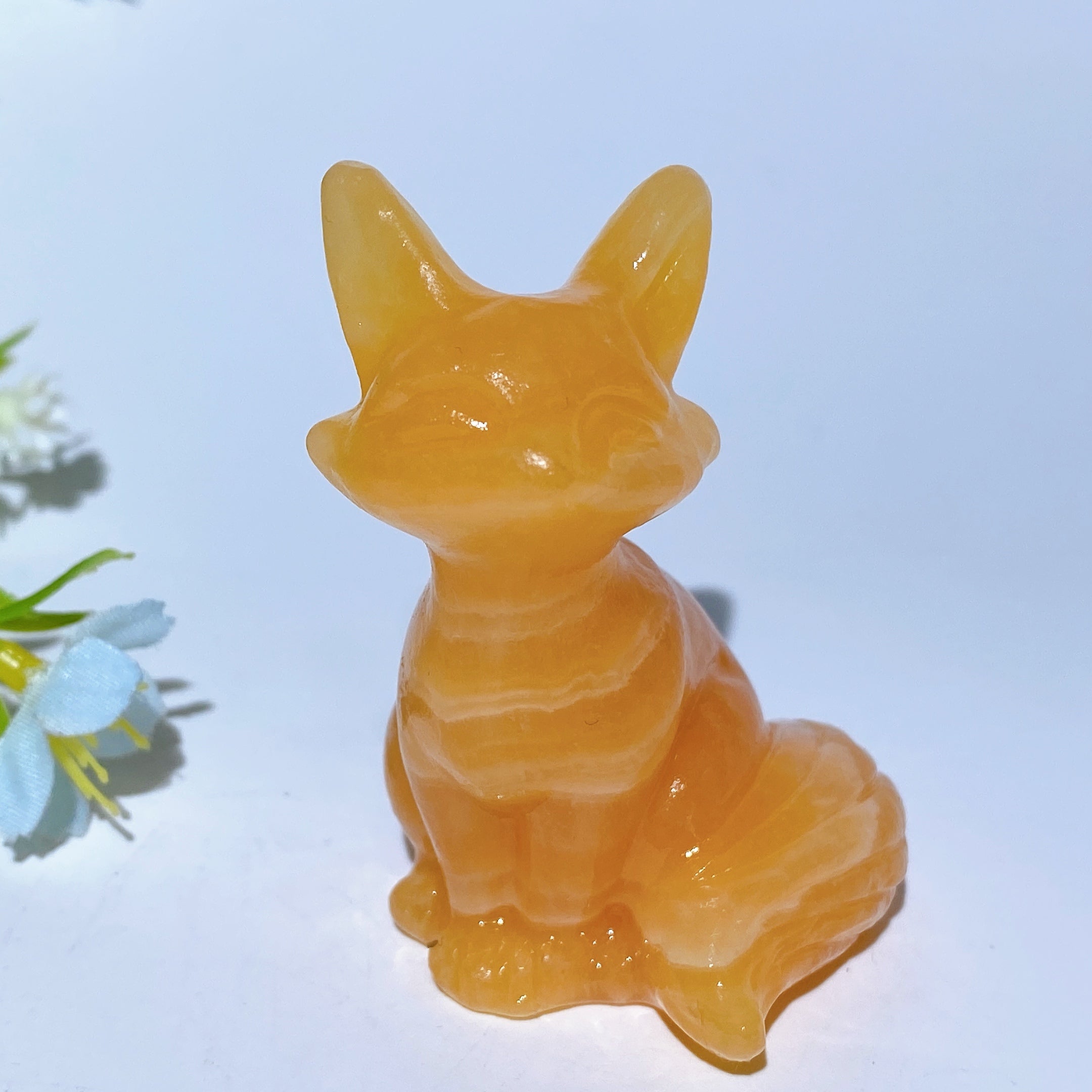 2.3" Mixed Crystal Fox Carvings for Healing & Meditation