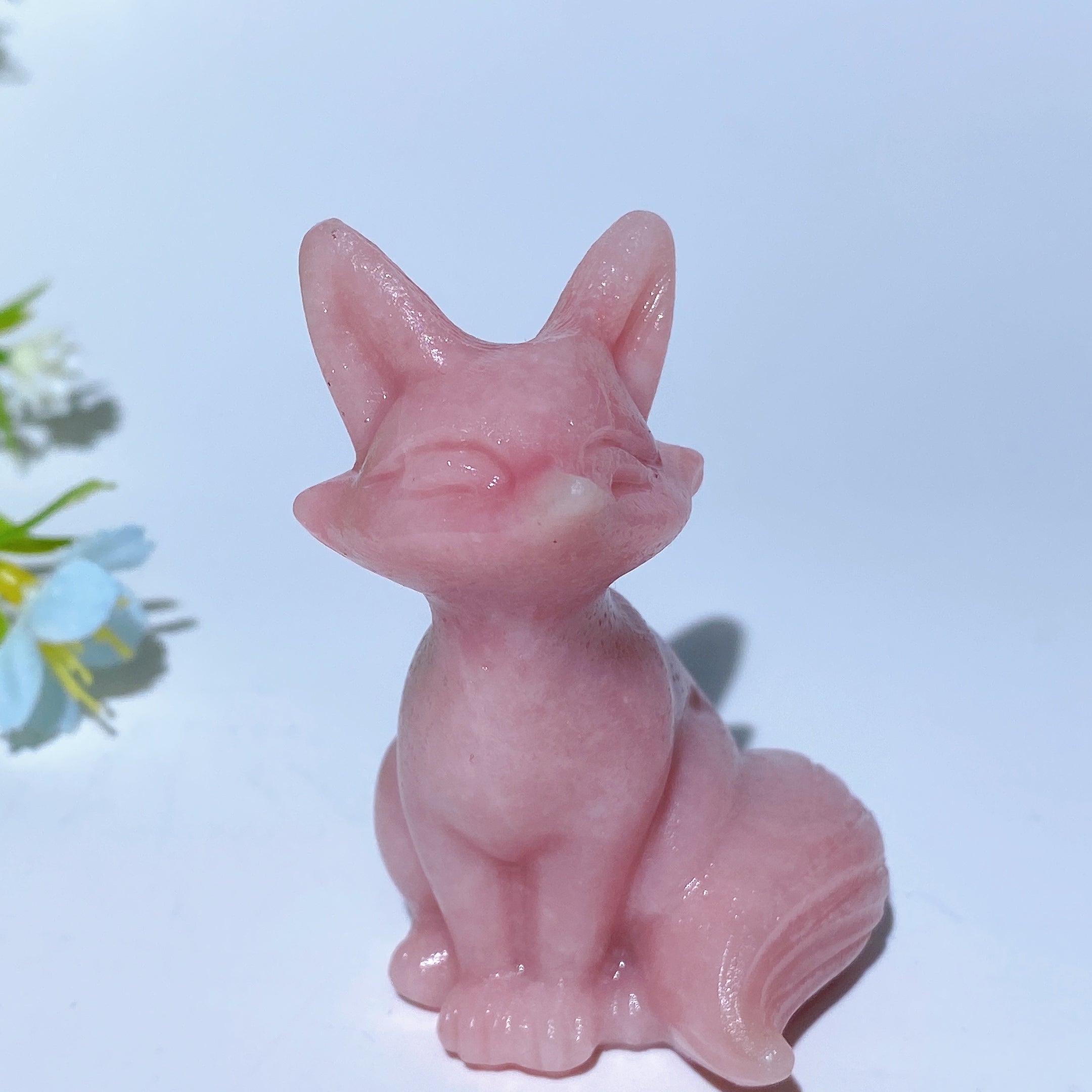 2.3" Mixed Crystal Fox Carvings for Healing & Meditation