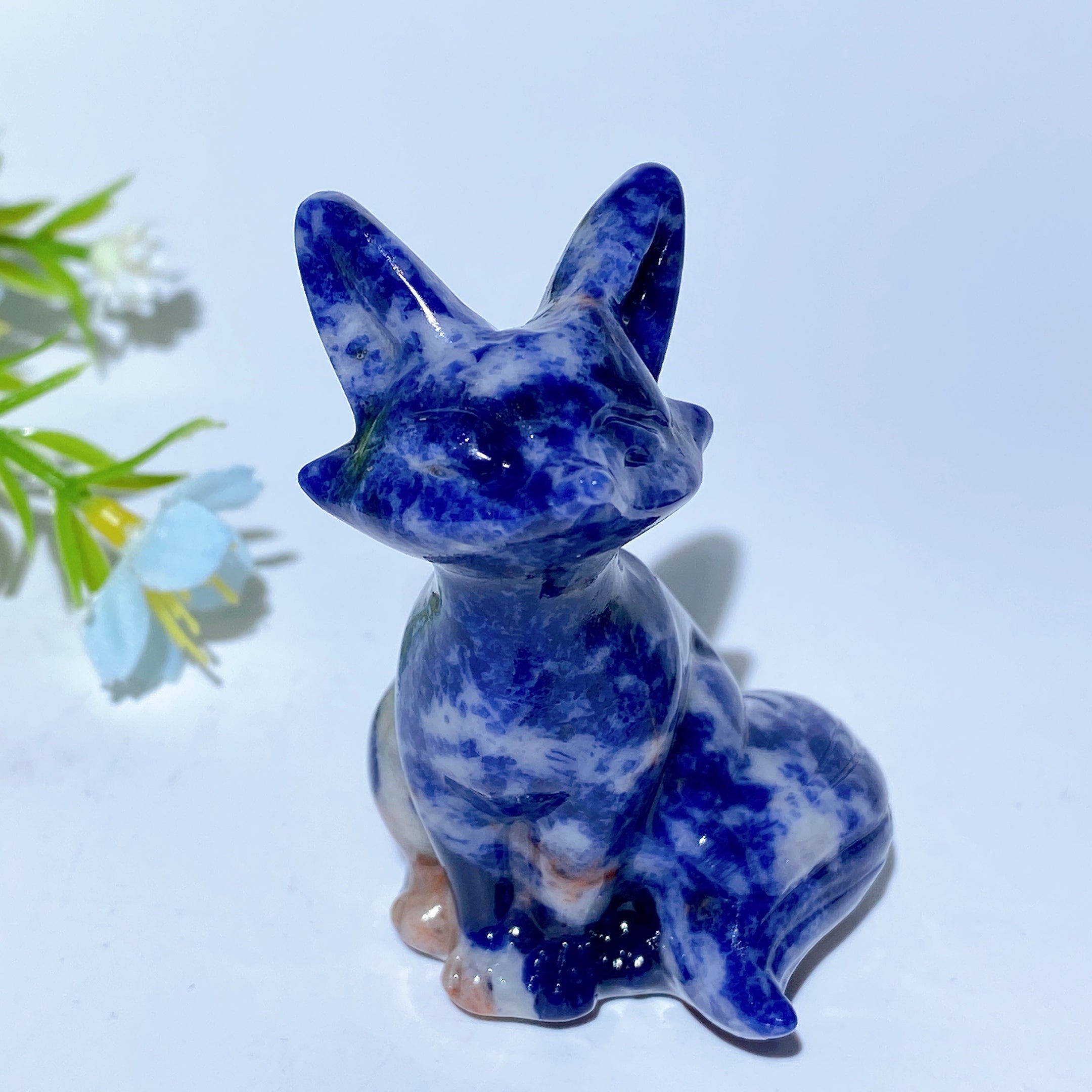 2.3" Mixed Crystal Fox Carvings for Healing & Meditation