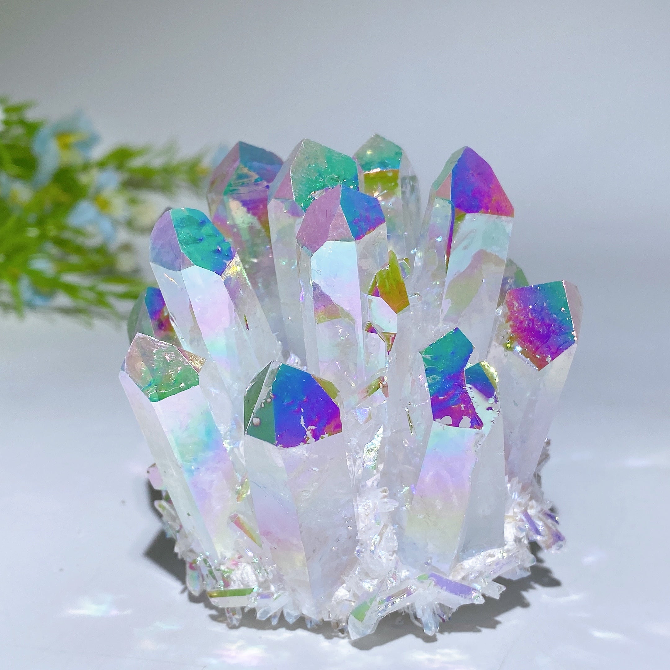 2.4-2.9 inch Citrine, Blue Quartz & Aura Quartz Crystal Clusters