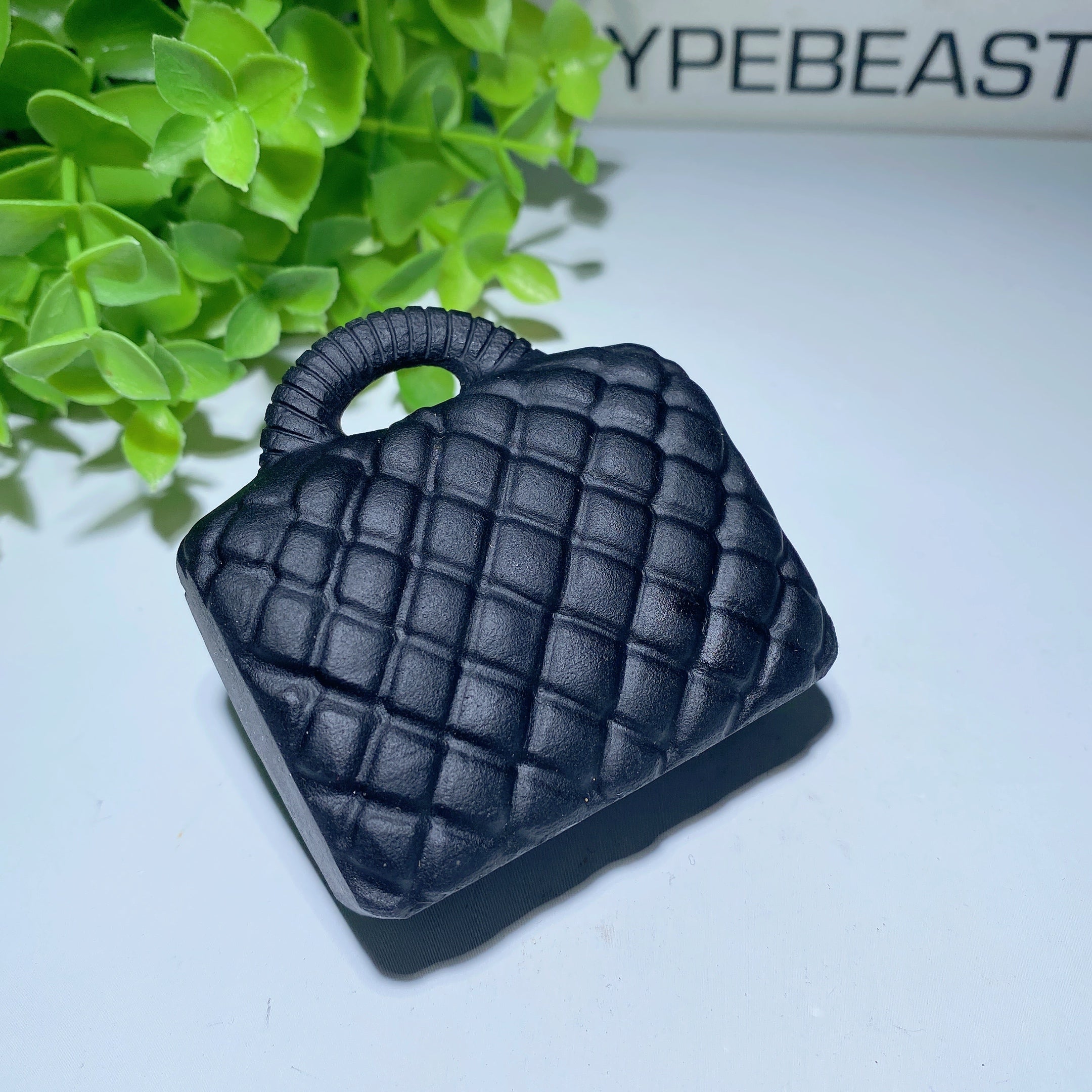2.4 Inch Black Obsidian Crystal Handbag Figurine Carving