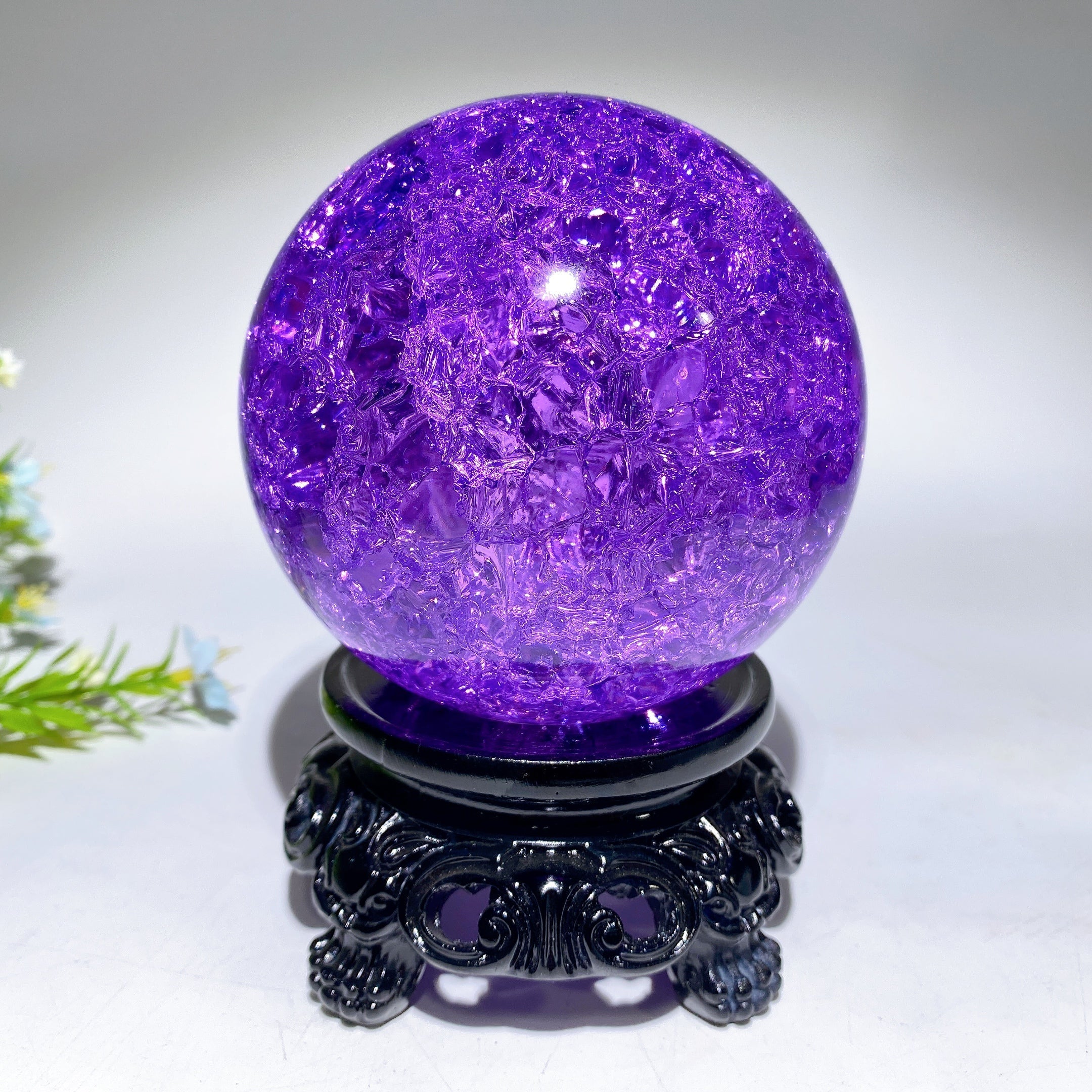2-4 inch Crack Glass Crystal Sphere for Spiritual Healing