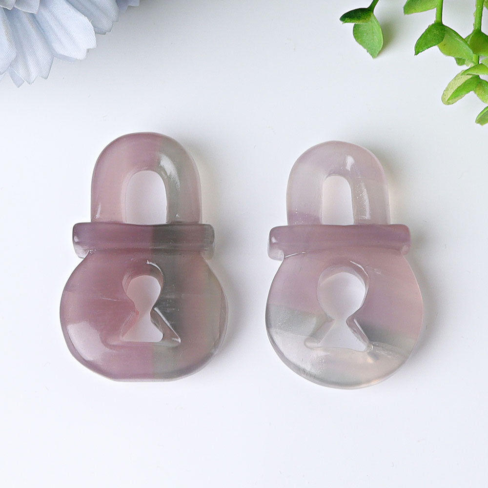2.4 inch Fluorite Crystal Lock Figurine for Spiritual Healing
