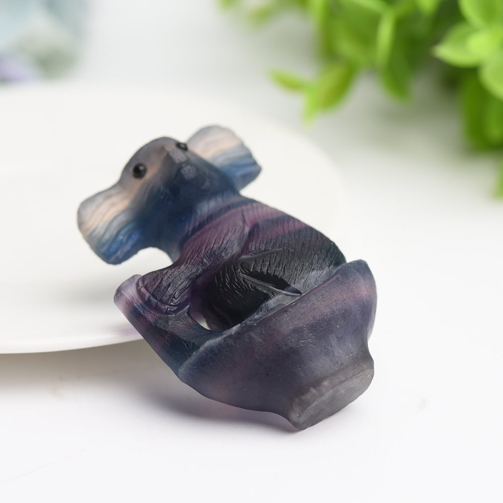 2.4-inch Rainbow Fluorite Crystal Koala Figurine